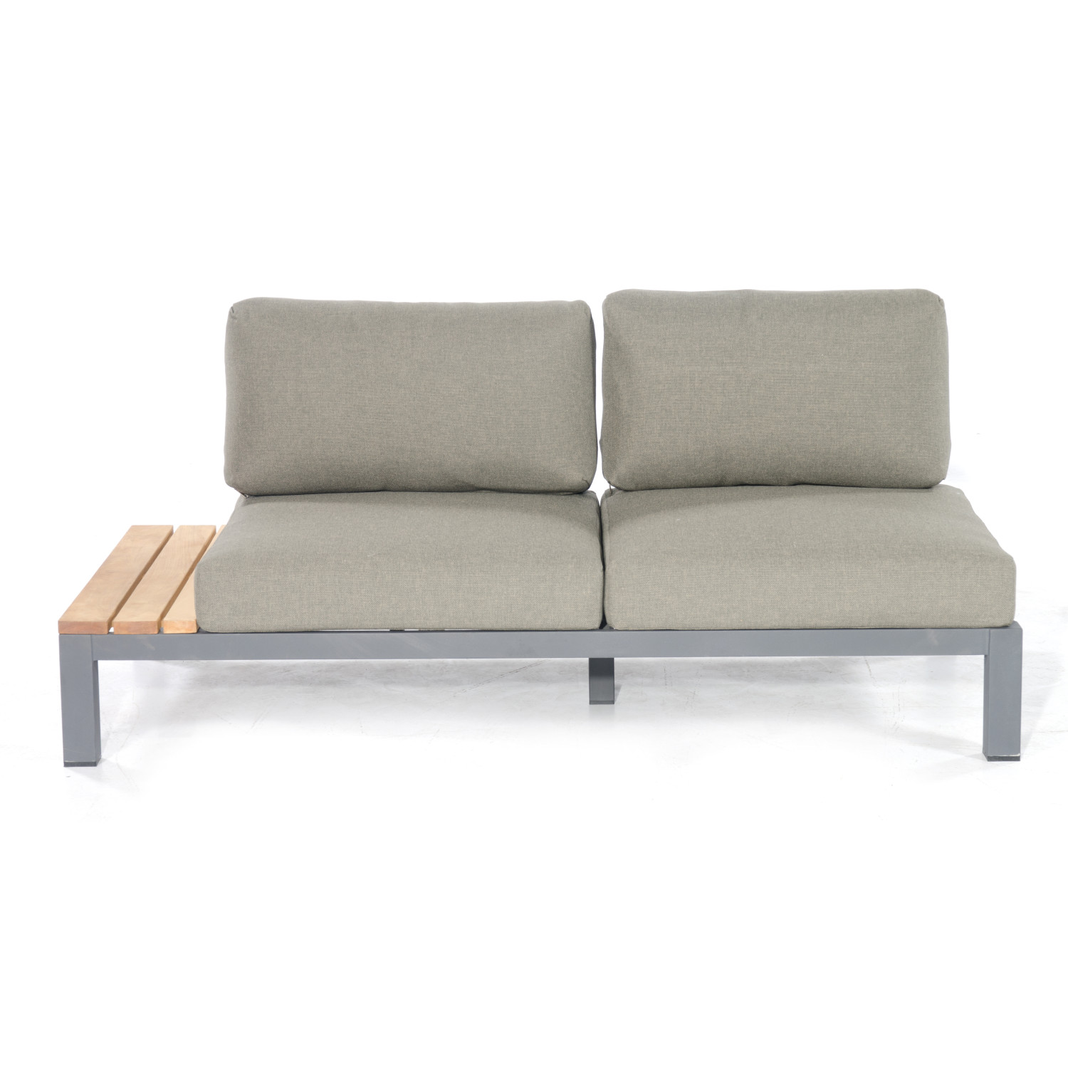 Sonnenpartner 4-teilige Lounge-Sitzgruppe Equila Aluminium/Teakholz mit Kissen anthrazit Loungegruppe