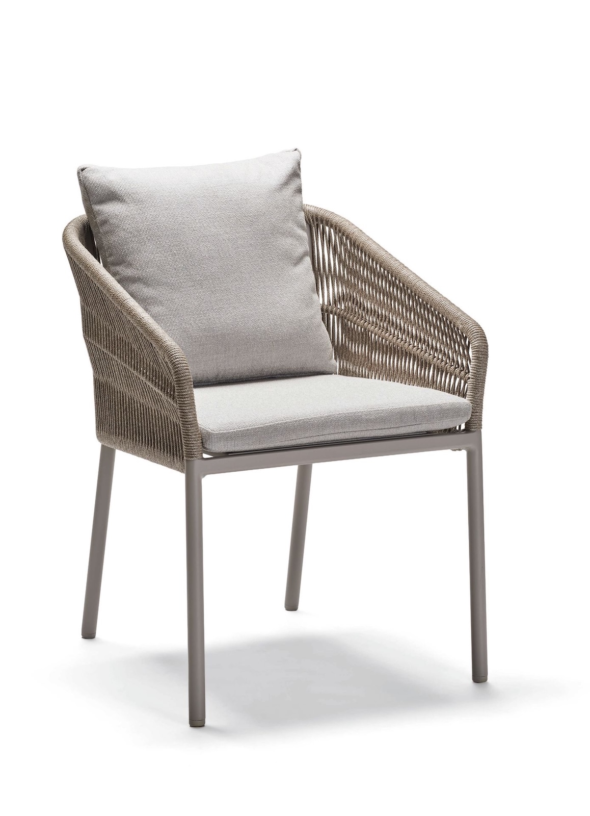 Stern Jella Stapelsessel Gartenstuhl Stapelstuhl Gartensessel mit Kissen warmgrau