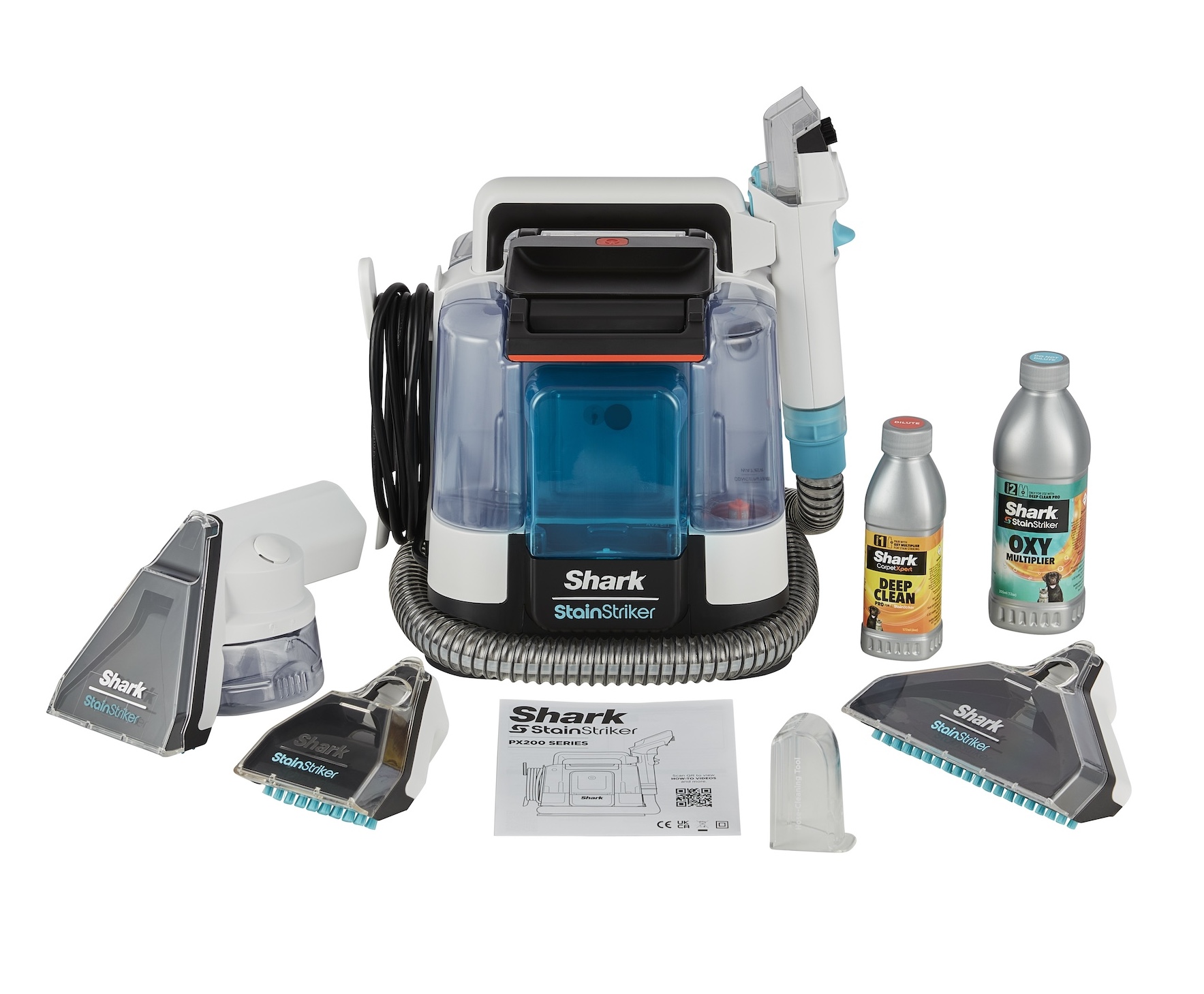 Shark StainStriker Flecken- und Polsterreiniger mit 5 Aufsätzen inkl. Haustier-, Fugendüse & Schlauchreiniger PX200EUT