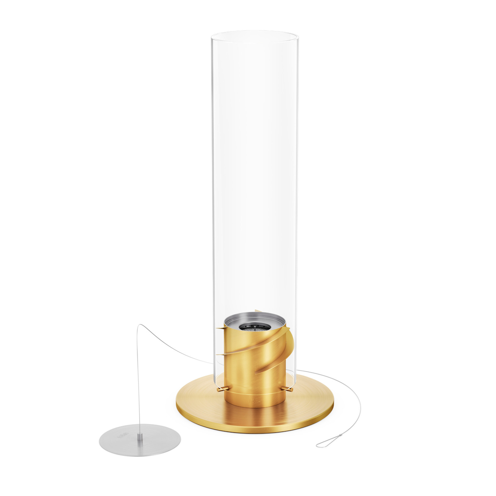 höfats Tischfeuer SPIN 900 gold Windlicht Gartenfackel Edelstahl/Glas Ø19/9 cm