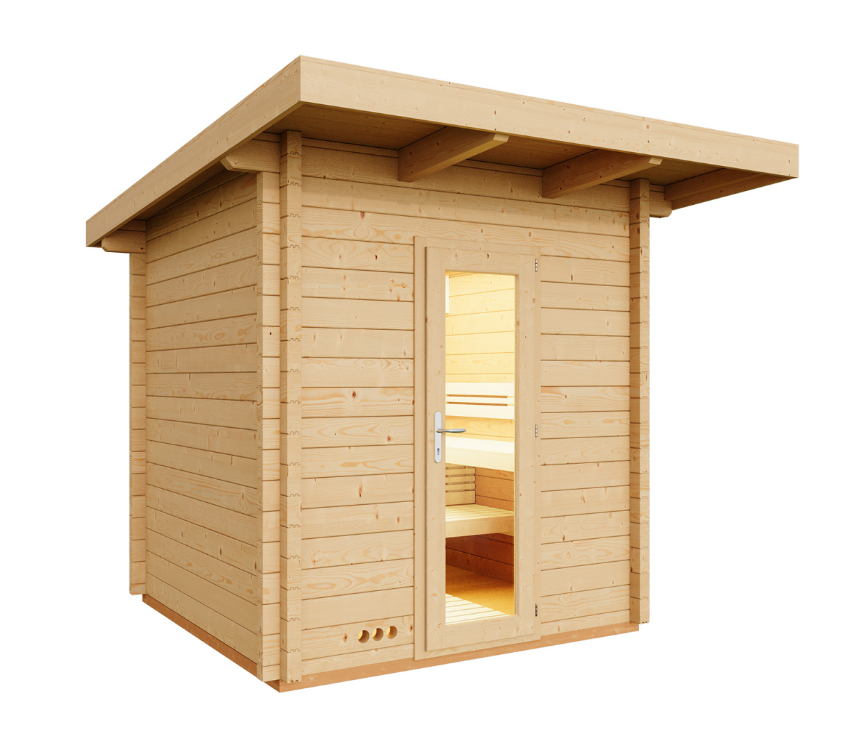 Infraworld Gartensauna Terra 5 Außensauna Massivholzsauna Saunahaus 230x230 cm