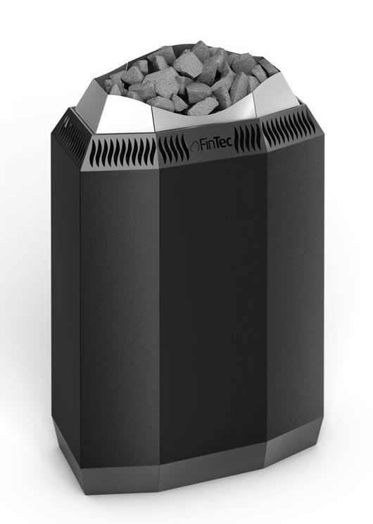 FinTec KAJA 10,5 kW Premium Elektro-Saunaofen finnischer Saunaofen Pulverbeschichtet Anthrazit