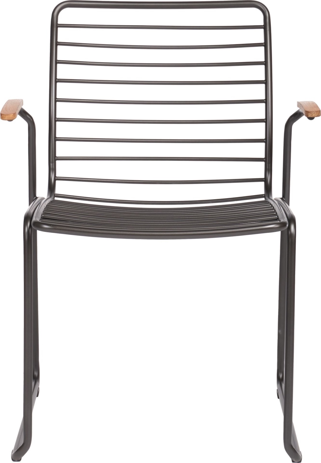 Stern 4er-Set Stapelsessel Levi Edelstahl anthrazit/Teakholz Gartenstuhl Stapelstuhl