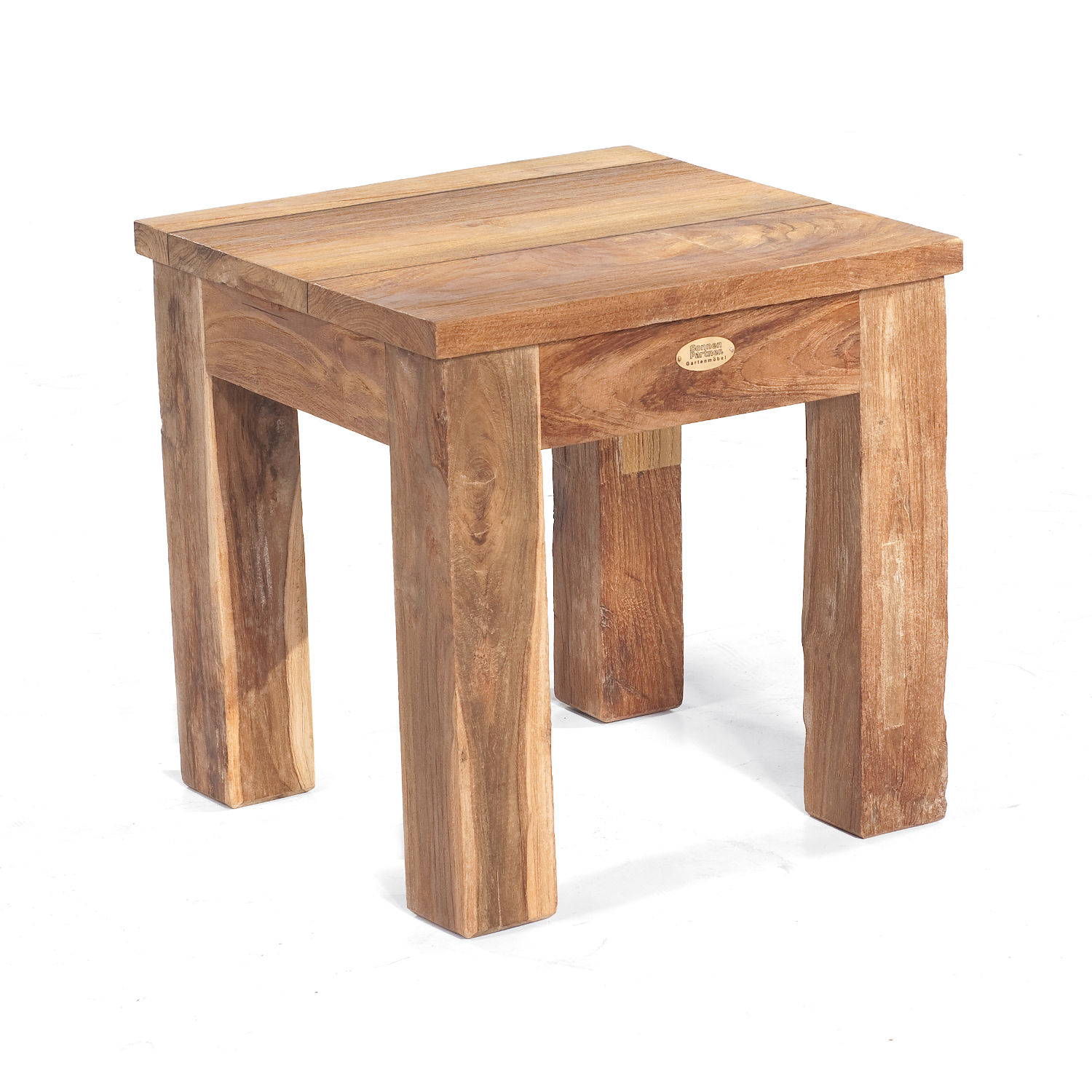 Sonnenpartner Charleston Hocker 45x45 cm Teakholz Old Teak Sitzhocker Fußhocker