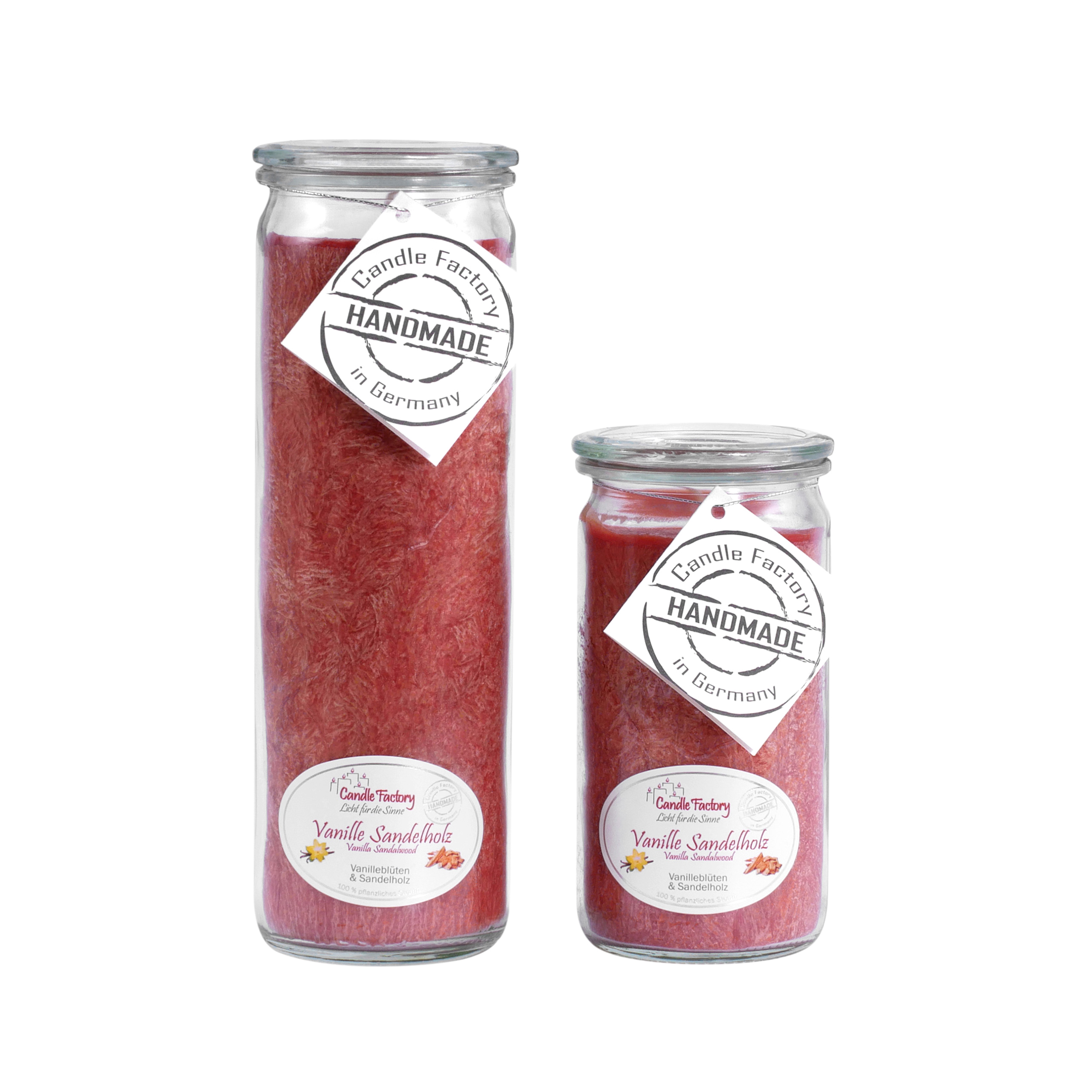 Candle Factory Kerzen-Set Vanille Sandelholz Big + Mini Jumbo Duftkerze