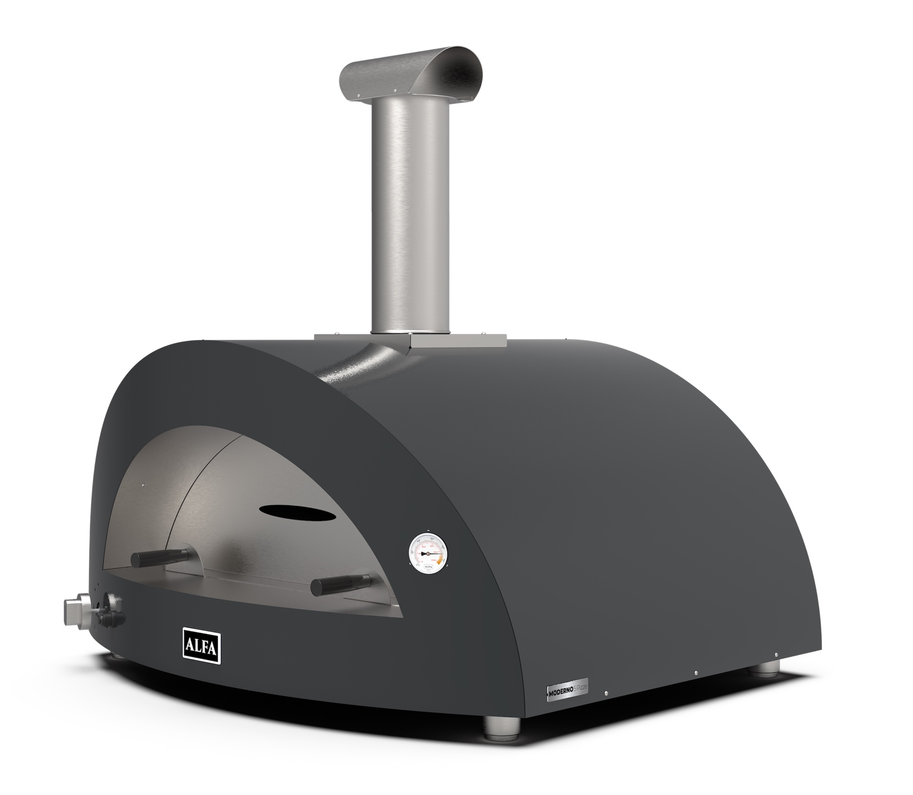 Alfa Forni Gas Pizzaofen MODERNO 5 Pizze Schiefer Grau FXMD-5P-GGRA-DE