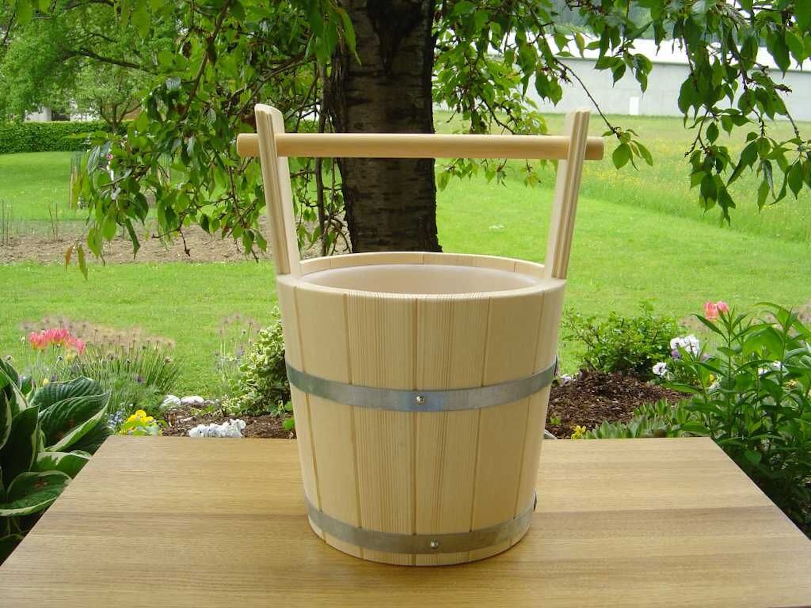 Achleitner Sauna Aufgusskübel Fichtenholz 5 liter mit Tragegriff 763