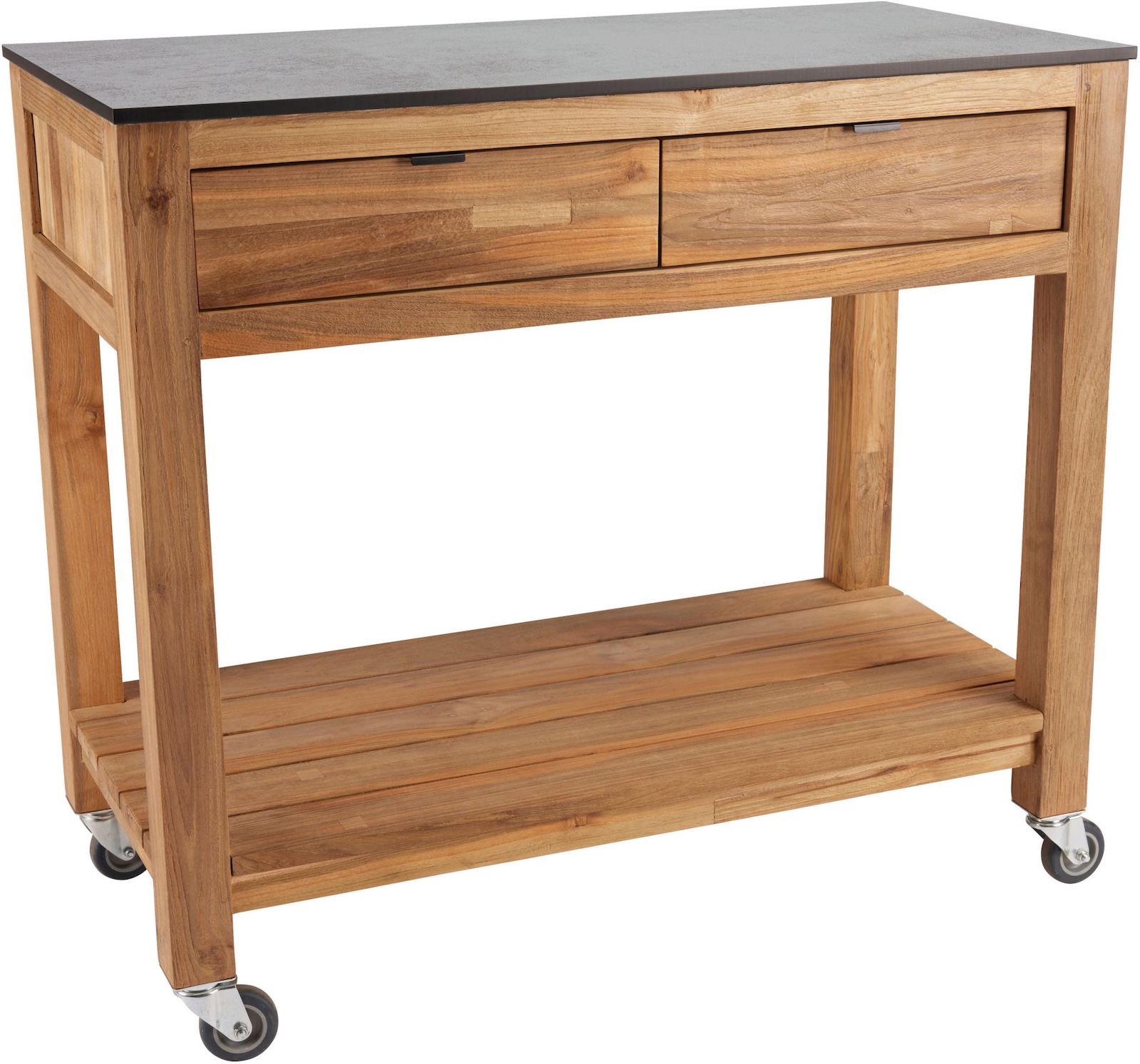 Stern Sideboard Hilda mit 2 Schubladen 100x50x92 cm Old Teak Silverstar Zement hell