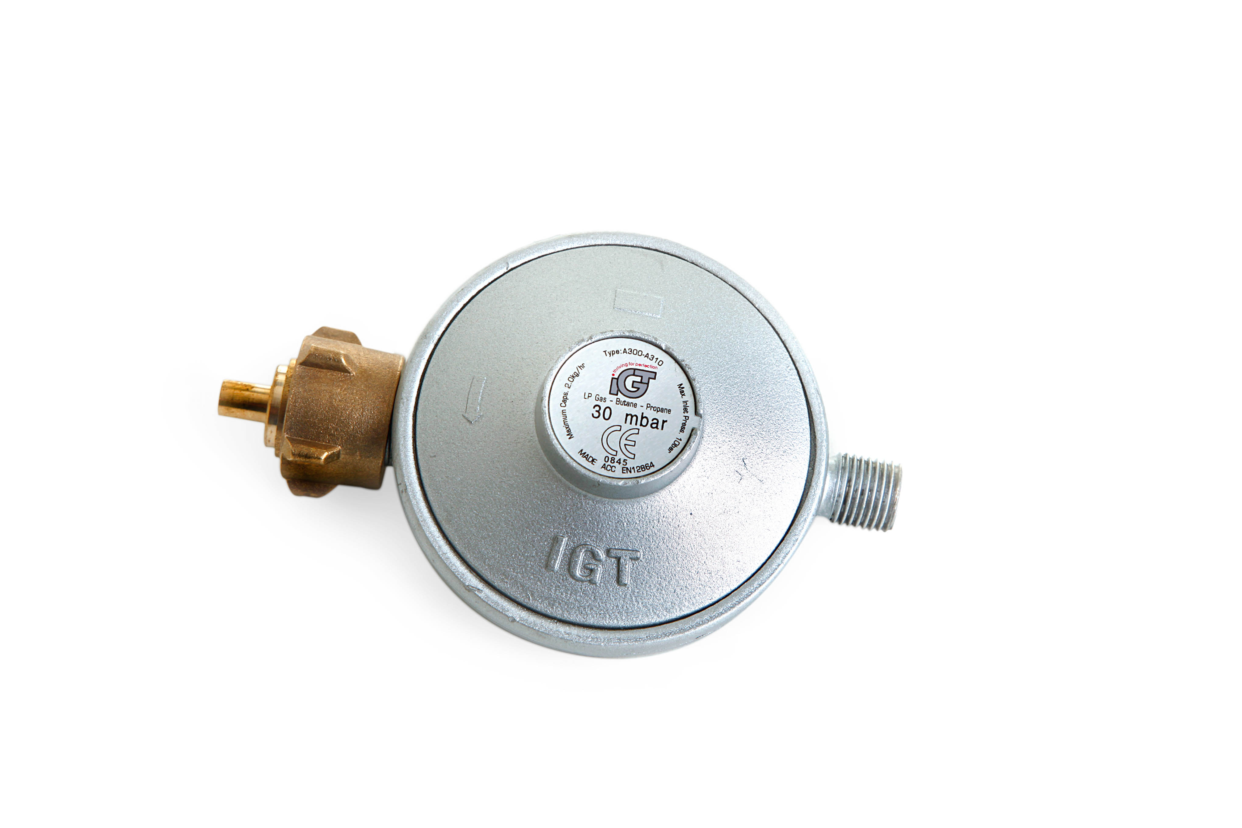 Paella World Gasdruckminderer 30 mbar ohne Sicherheitsventil 1/4'' Linksgewinde