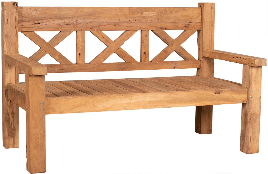 deVries Gartenbank "WOODIE" Rustique 160 aus Teakholz Holzbank 163 x 82 x 99 cm