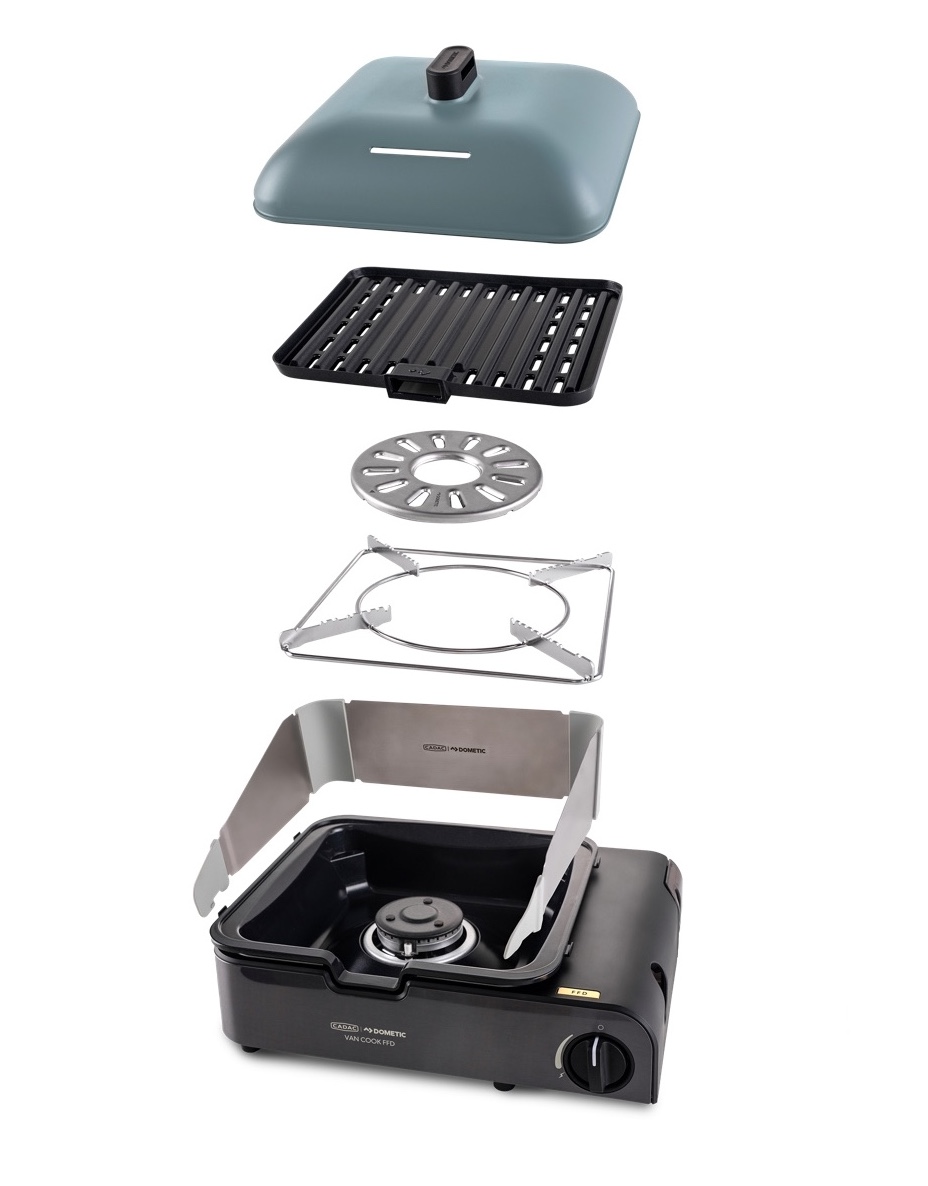 Cadac Van Cook FFD Combo Gasgrill mit Deckel Tischgrill Campinggrill 1025-20-UN