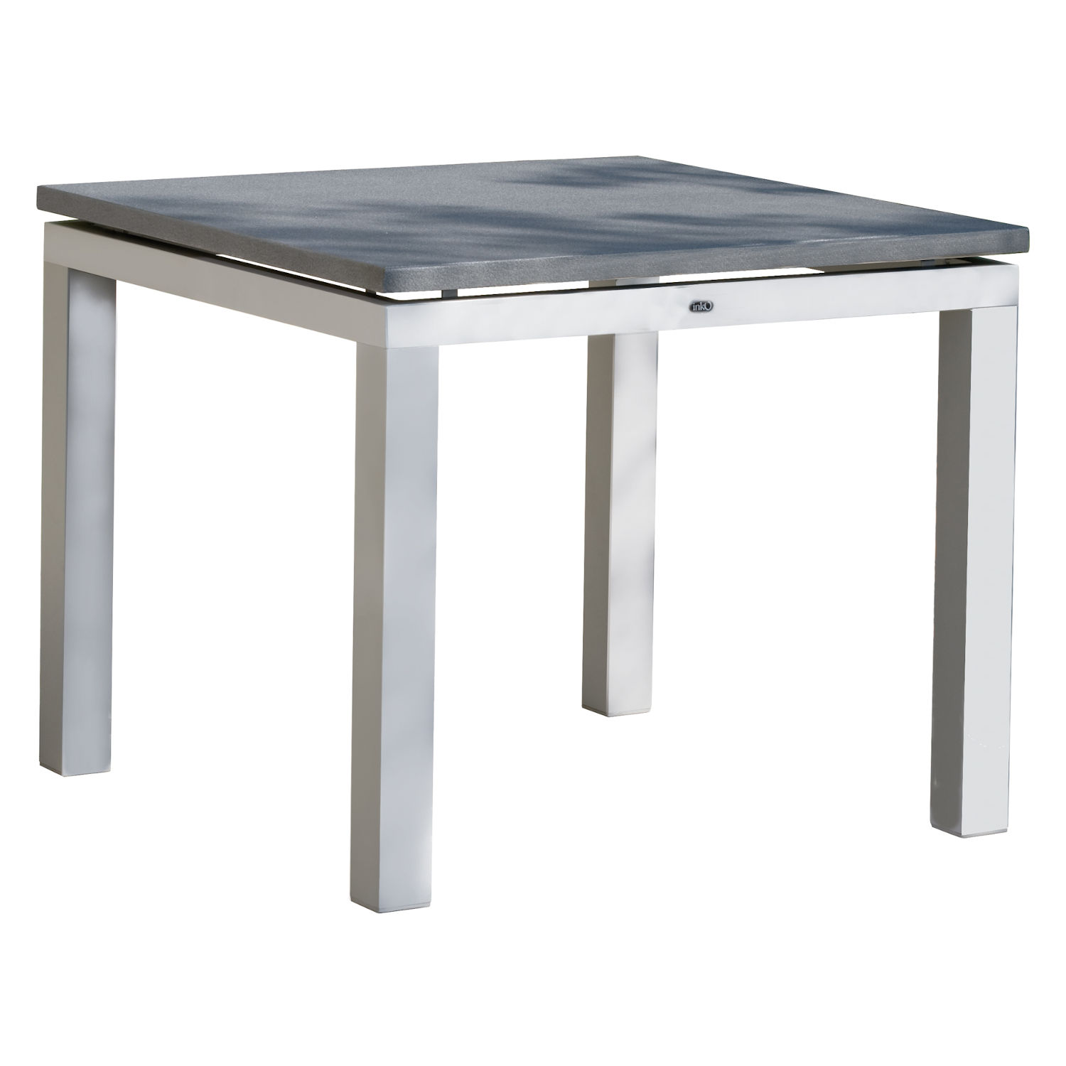 Inko Steintisch Sina Aluminium silber/Spraystone grau-mokka Größe wählbar