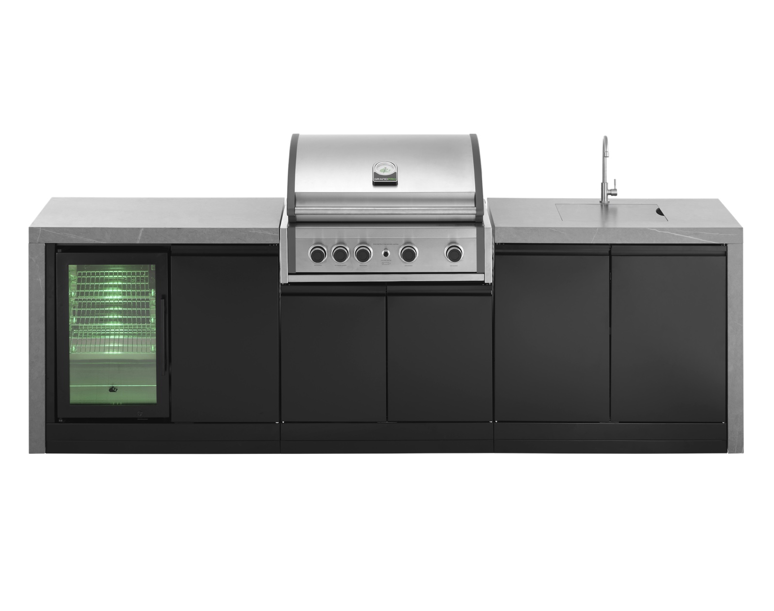 Grandpro Outdoorküche Waterfall Series Küchenmodul mit Pro Elite Gasgrill G274PE45FS