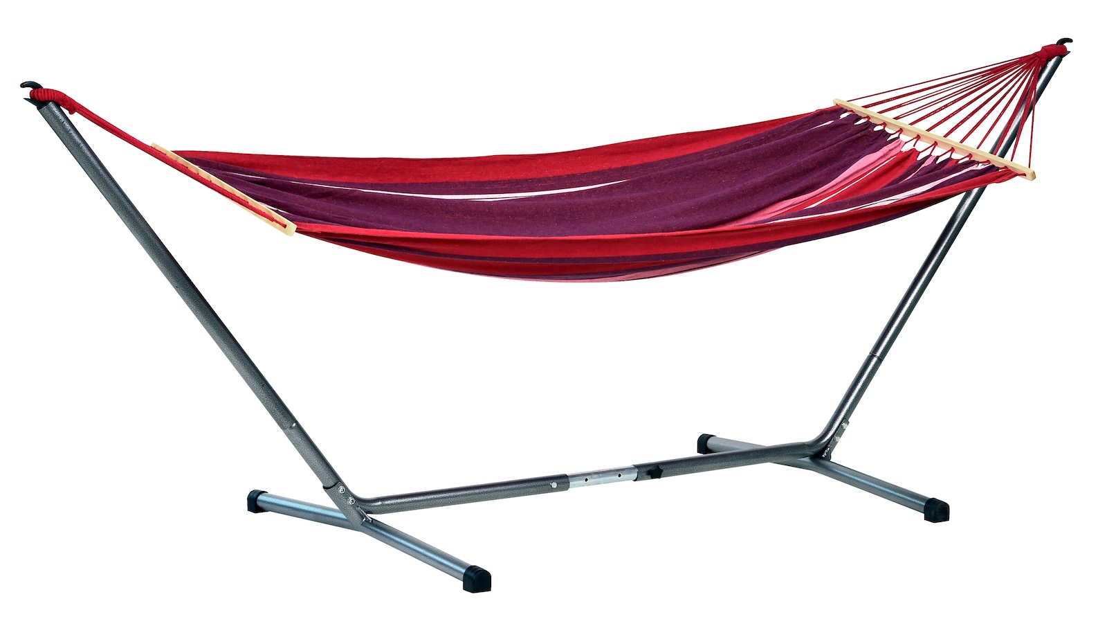 Amazonas Summer Set Hängematten-Set mit Hängematten-Gestell lila/rot/gestreift