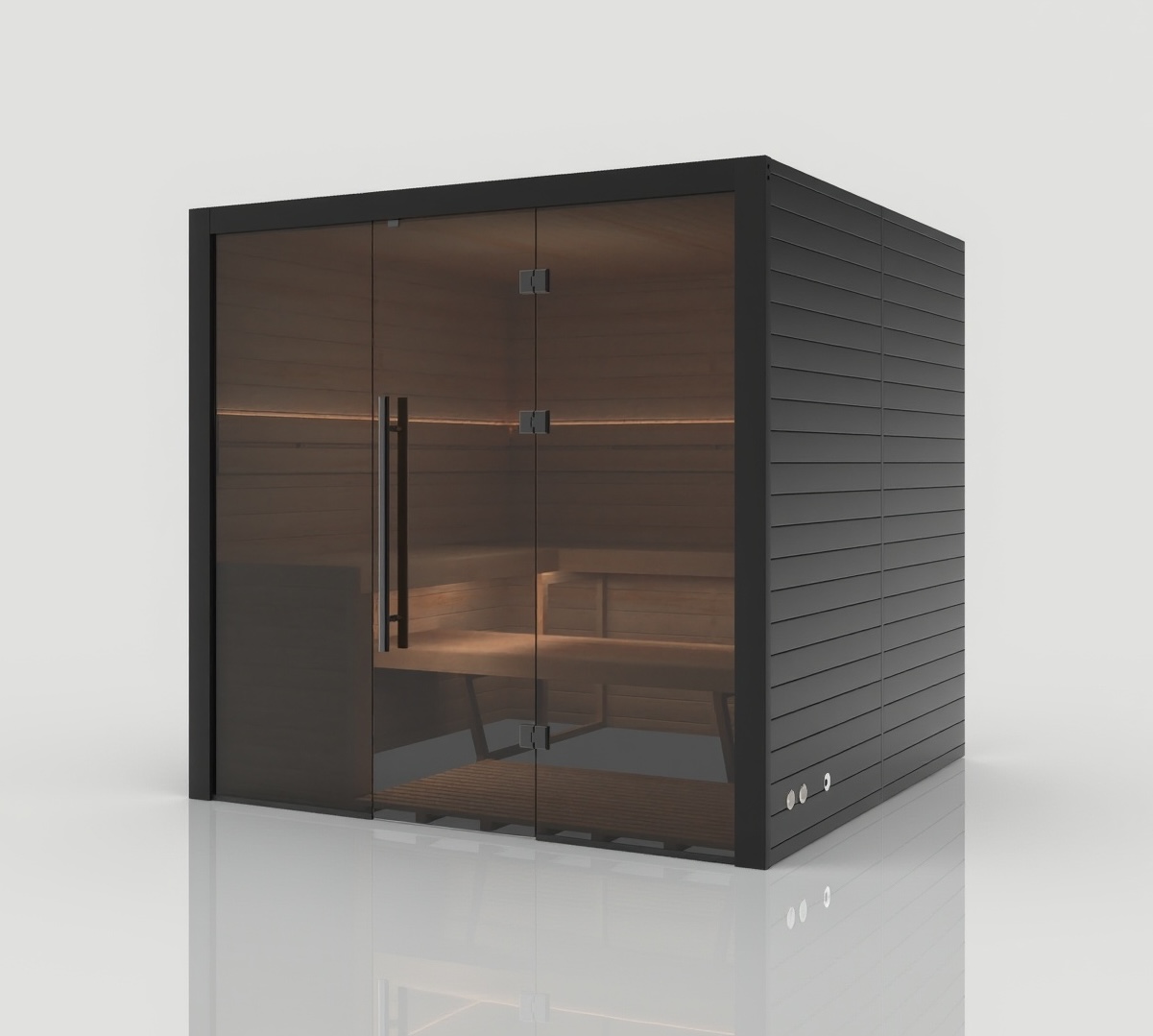 Hekla Traditional 210X Nero Sauna für 4-5 Personen Saunakabine 210x200x210 cm