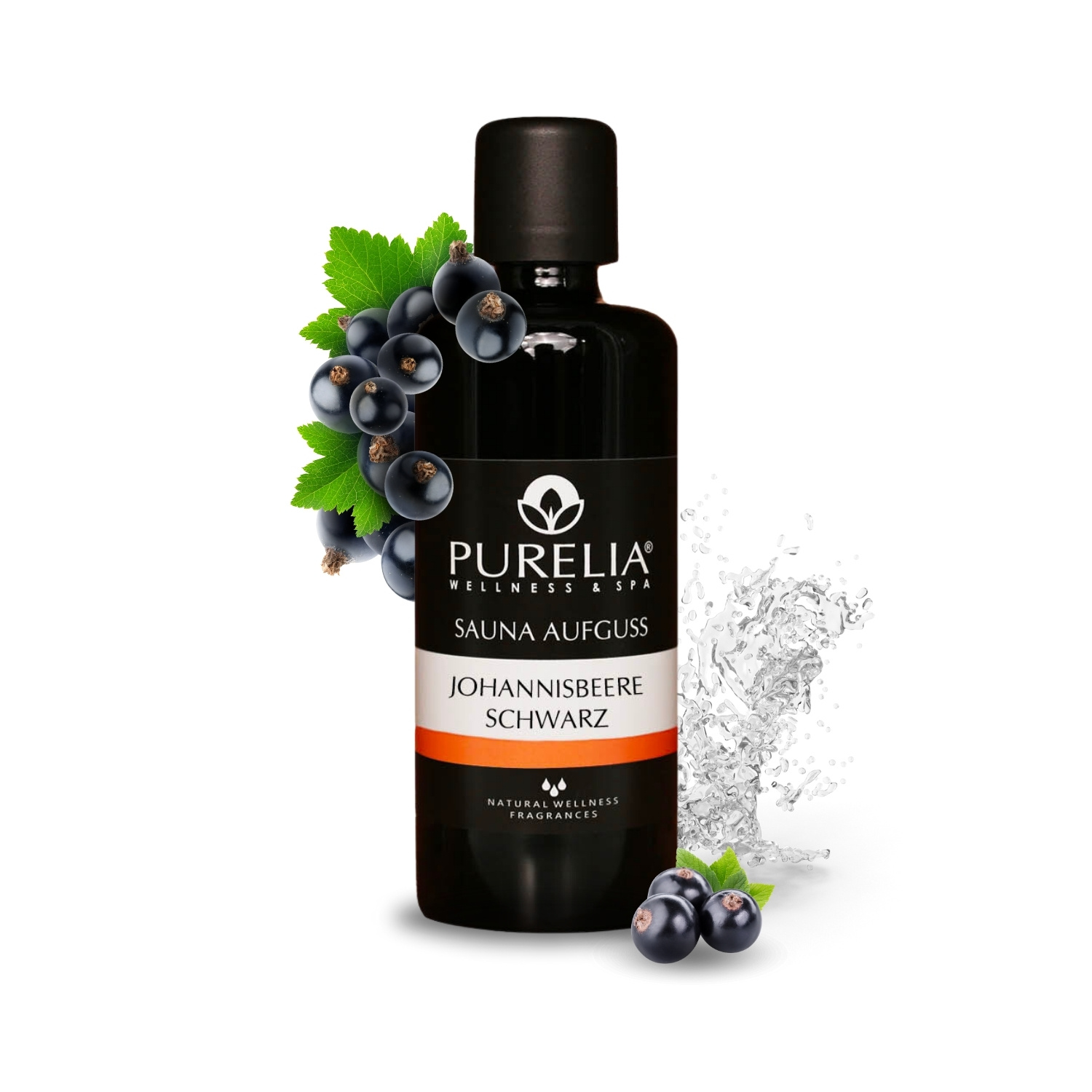 PURELIA Saunaaufguss Konzentrat schwarze Johannisbeere 100 ml natürlicher Sauna-aufguss - reine ätherische Öle