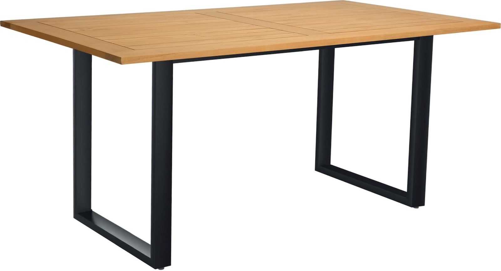 Stern Kufentisch Dining-Tisch Gartentisch Teakholz-Platte Aluminium/Edelstahl 180x100 cm
