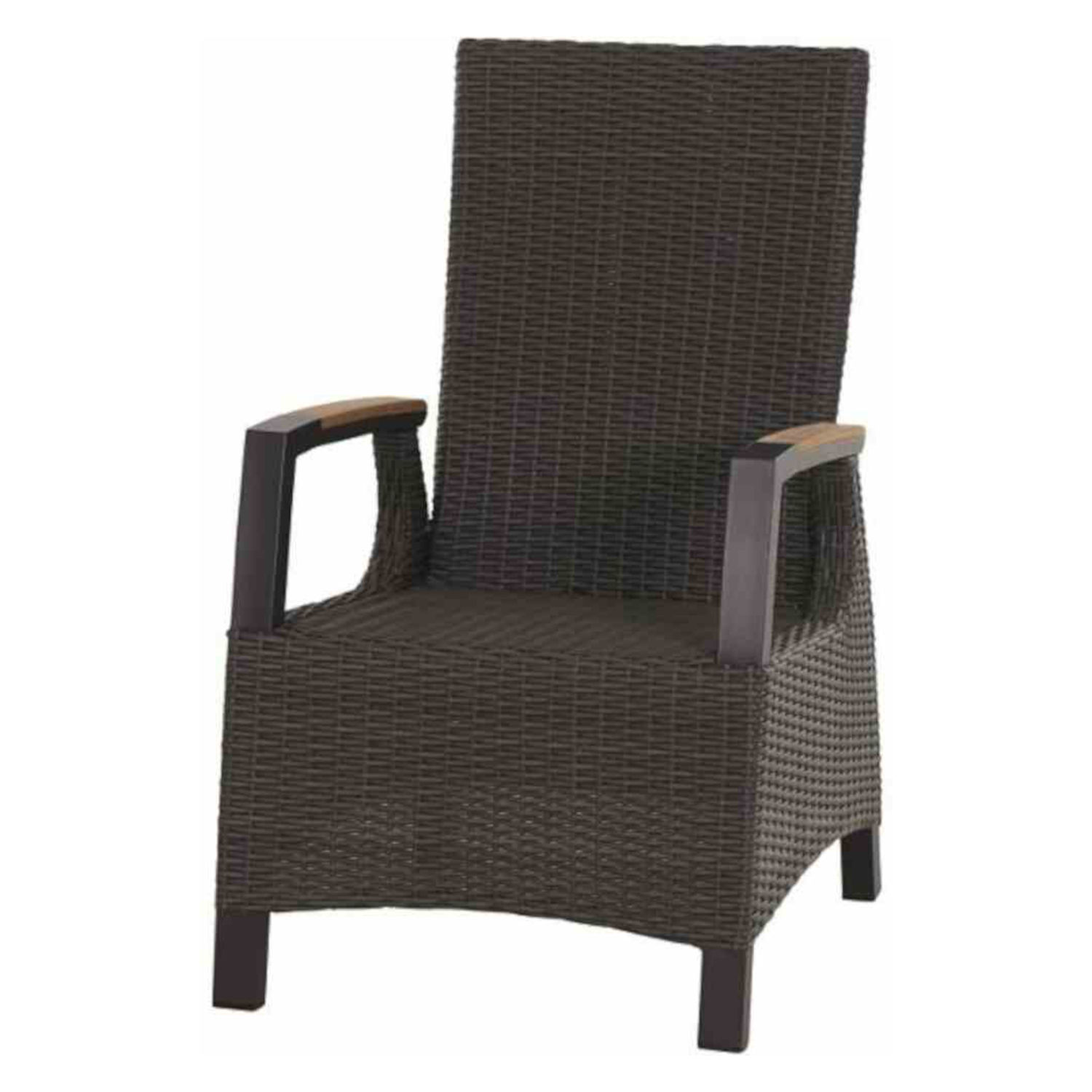 Siena Garden Dining-Sessel Lugano Alu anthrazit/Teak Hochlehner