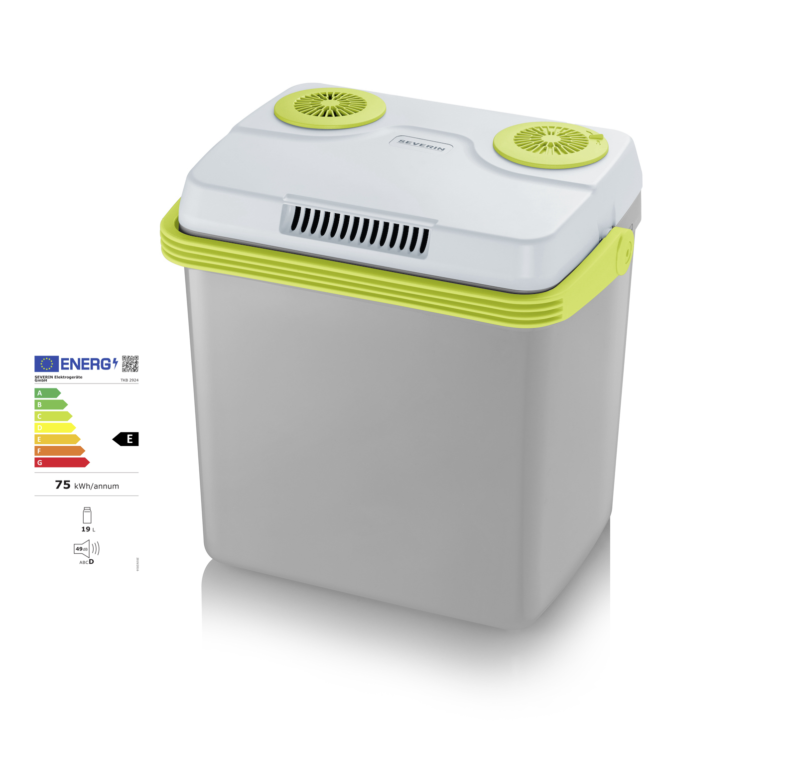 SEVERIN Elektrische Kühlbox 20L mit Netzanschluss und 12-V-Anschlussleitung TKB 2924 EEK: E