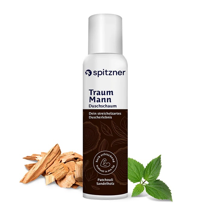 Spitzner Duschschaum TraumMann 150 ml Erfrischende Wellness-Dusche sanft hautverträglich und 100% vegan