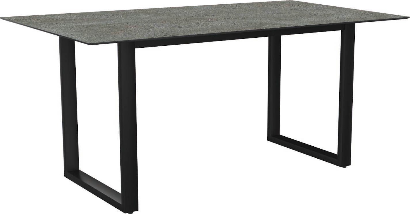 Stern Kufentisch Gartentisch Aluminium greige 160x90 cm mit wählbares Gestell