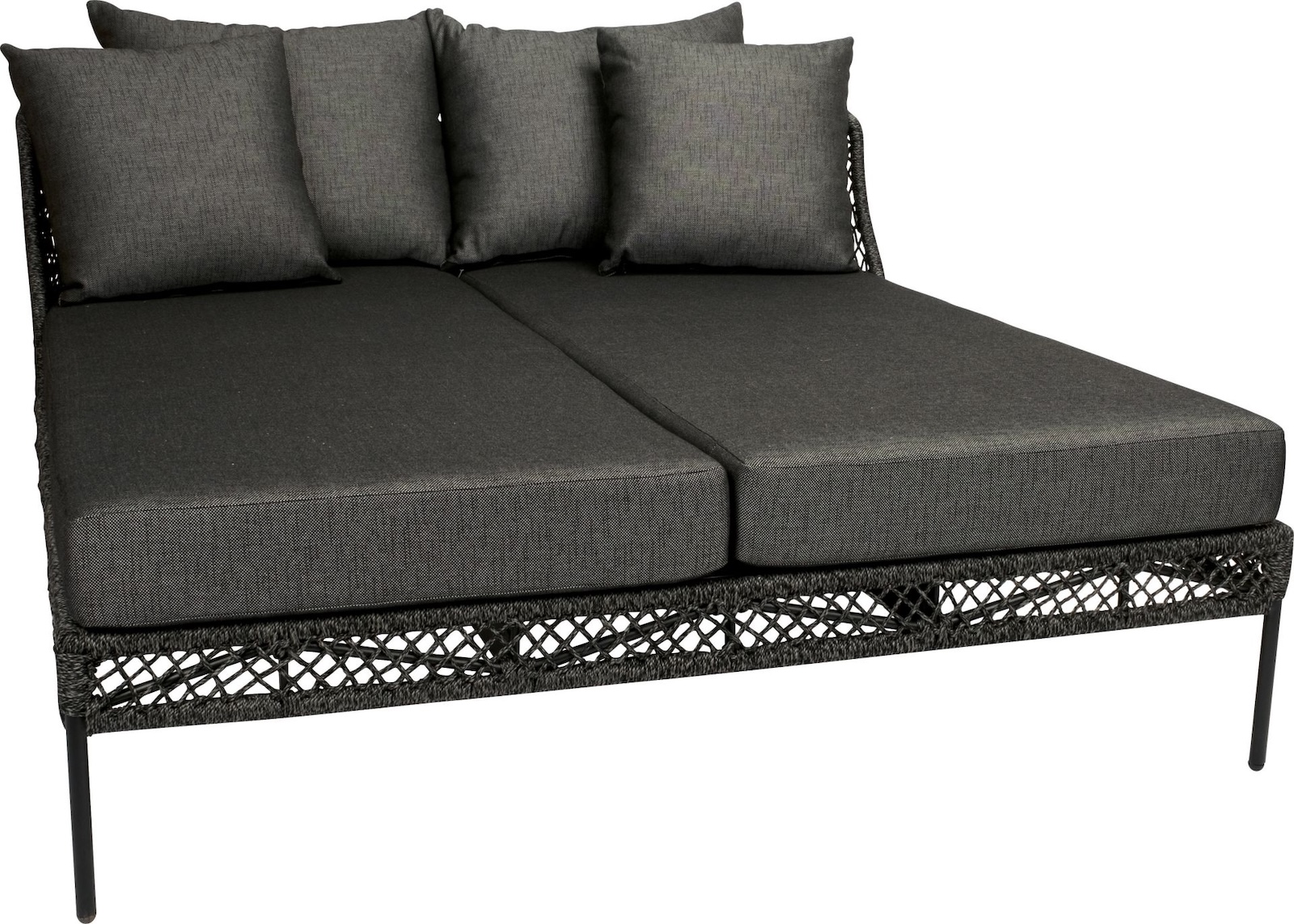 Stern Odea Doppelliege Sonnenliege Gartenliege Aluminium-Gestell seidenschwarz