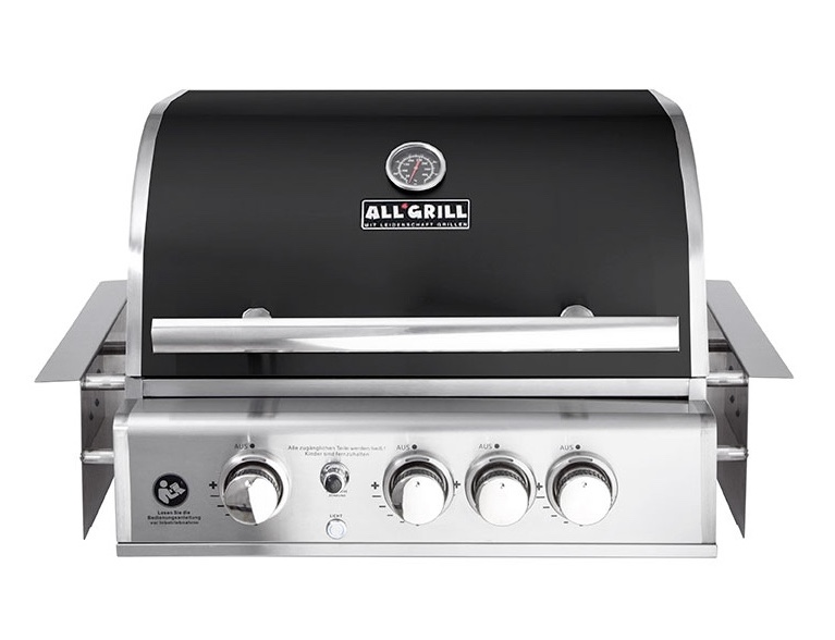 ALLGRILL Einbau-Gasgrill CHEF M BLACK Built-In Air System, 3 Brenner, Backburner 100749