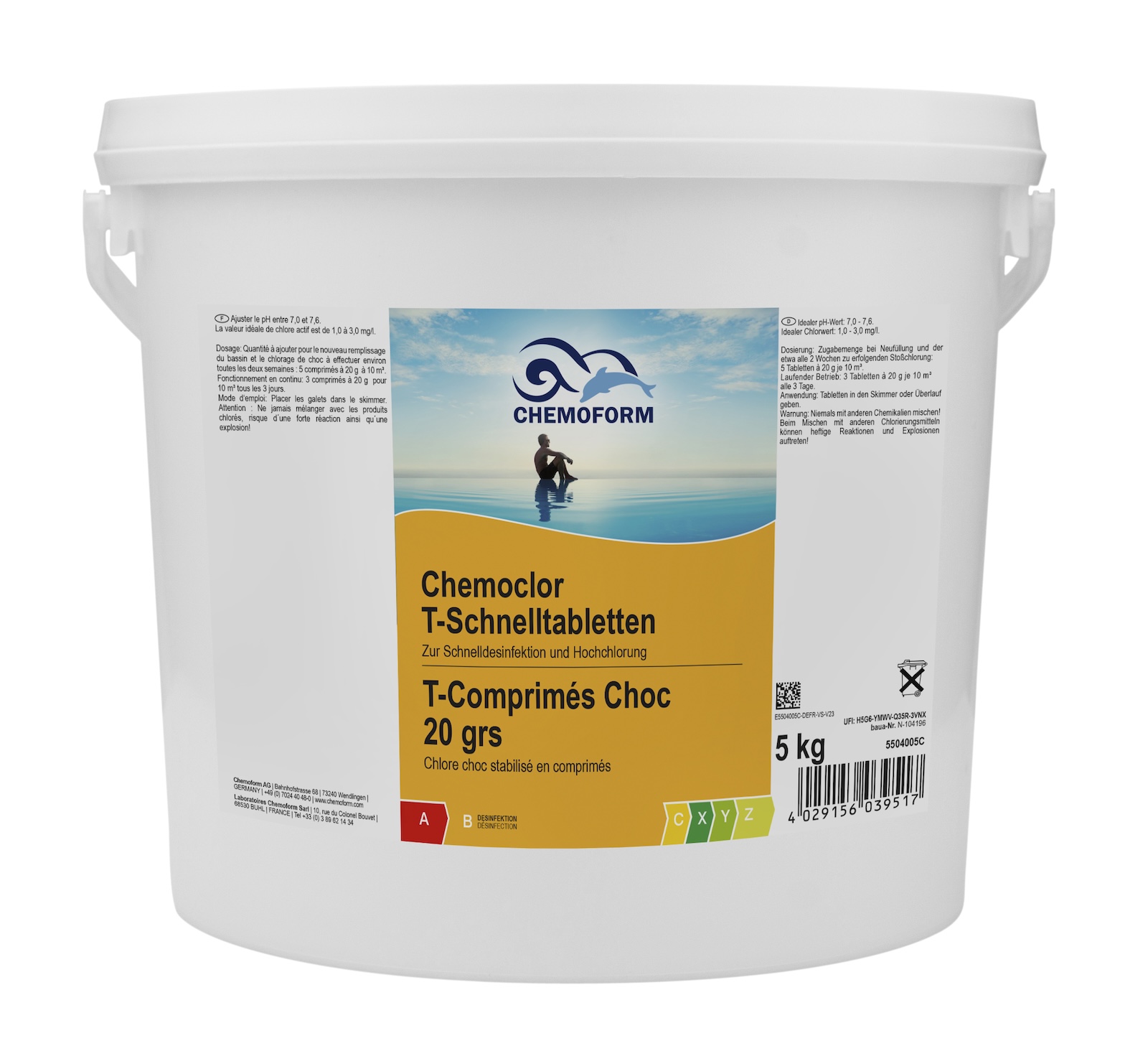 Chemoform Chemoclor T-Schnelltabletten 20 g zur Stoß- und Dauerchlorung 5 kg