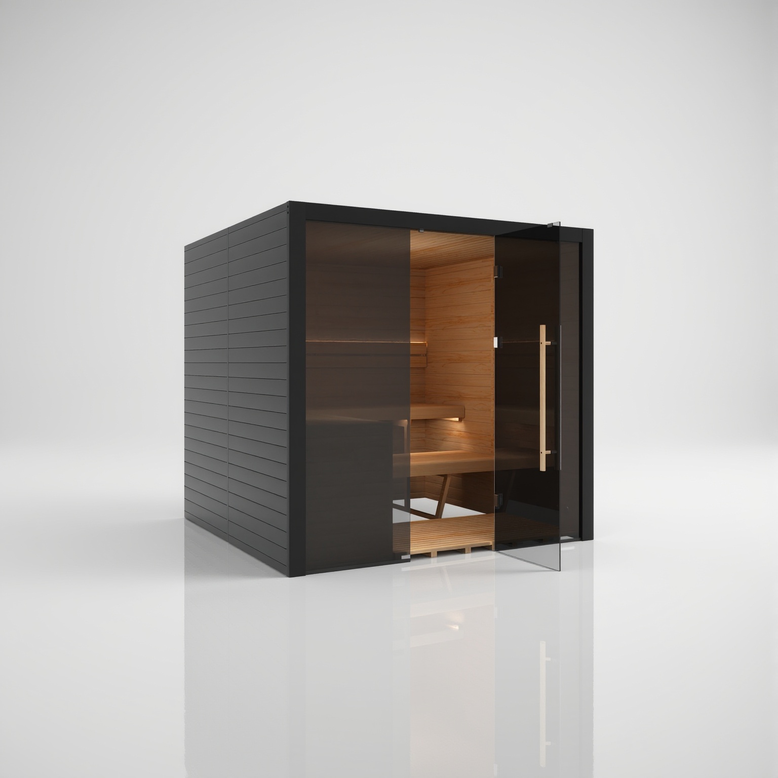 Hekla Traditional 210X Nero Sauna für 4-5 Personen Saunakabine 210x200x210 cm