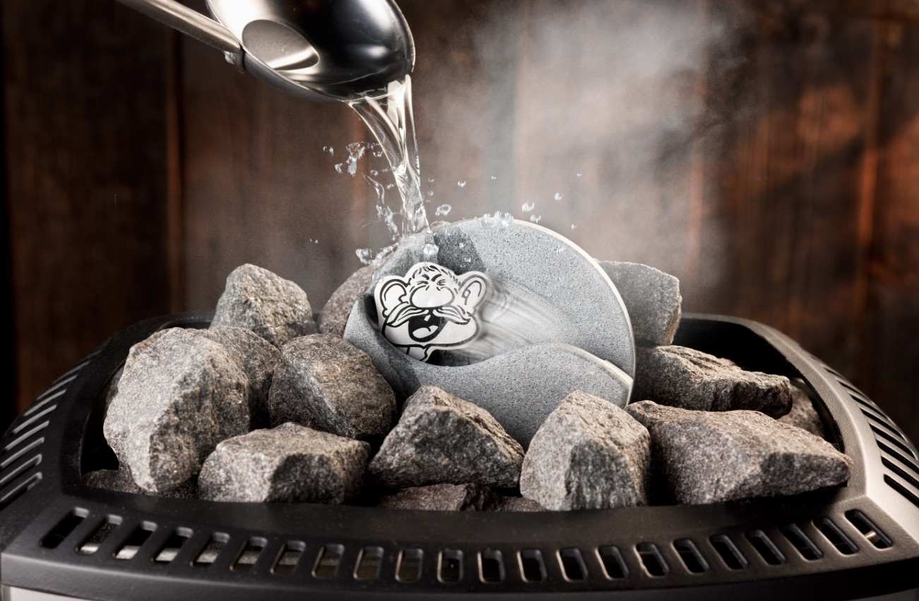 Hukka Design Saunaheppu Aufgussbehälter aus Speckstein für den Saunaofen