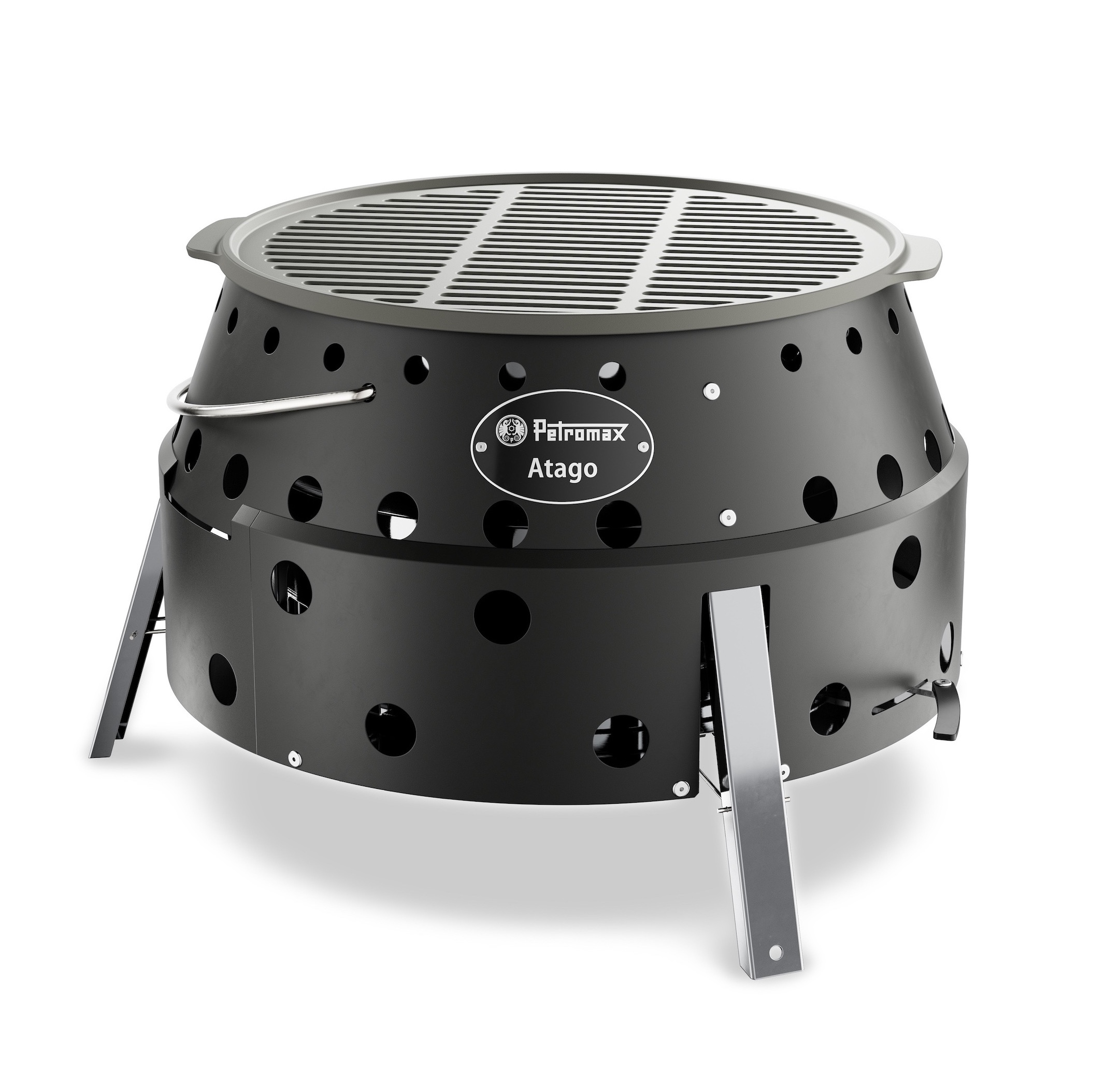 Petromax Atago Black Edition 4-in-1 Grill, Ofen, Herd und Feuerschale Ø 34 cm ATAGO-BLACK