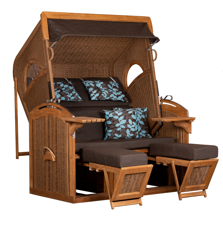 deVries Strandkorb PURE® MADURA XXL PE Des. 469 tw. hyacinth 145 x 85 x 180 cm