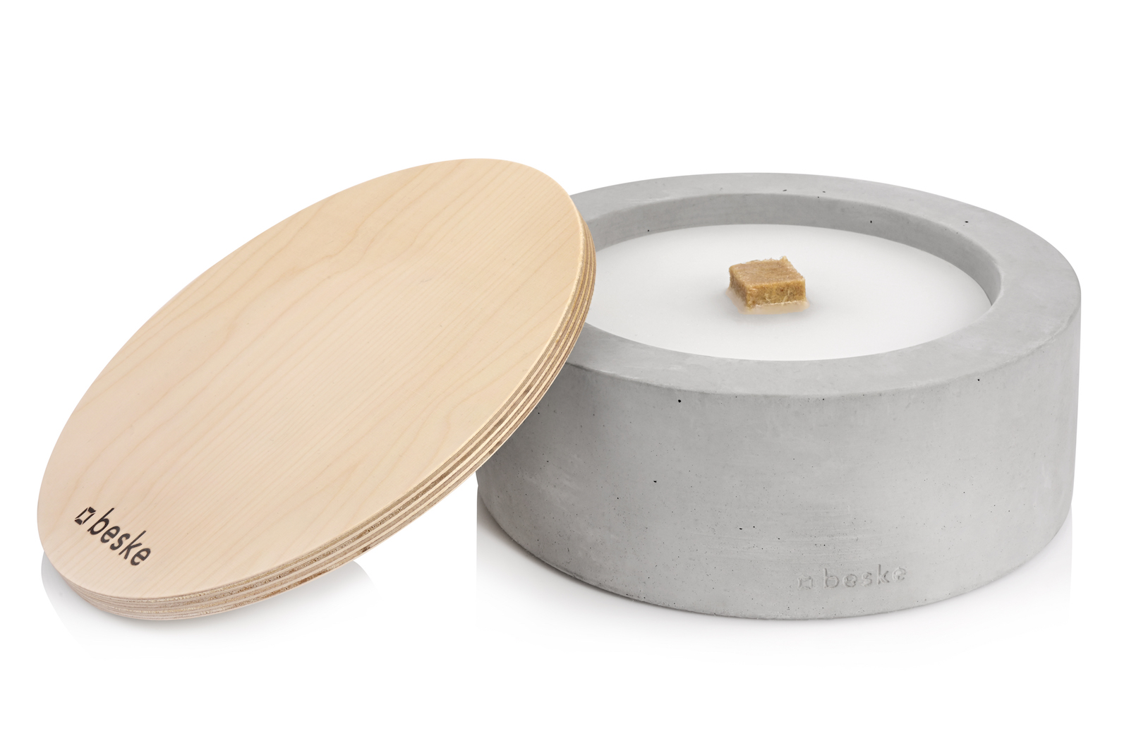 Betonfeuer® Taal Ø 25cm Tischfeuer Garten-Fackel Outdoor-Kerze mit Dauerdocht inkl. Löschbrett