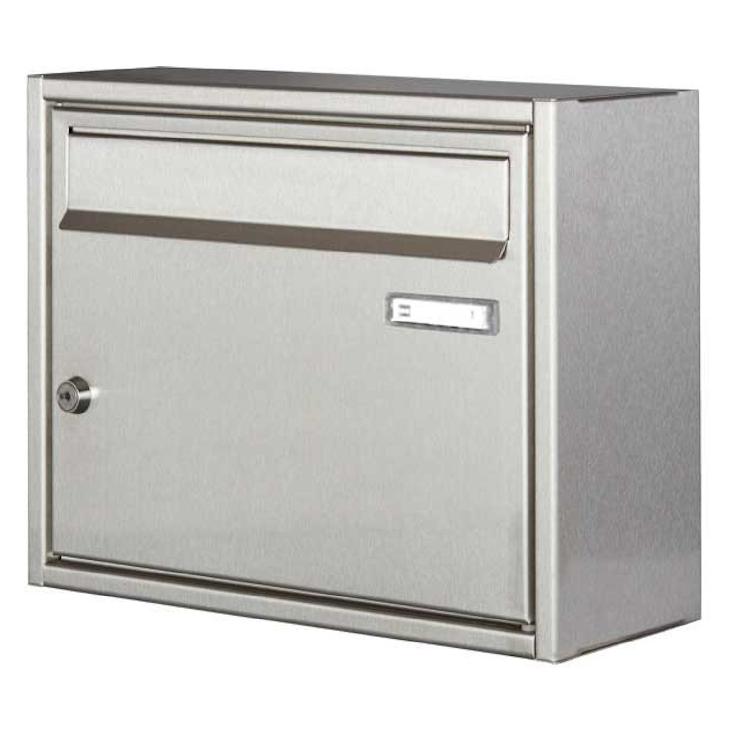 Heibi Briefkasten Edelstahl geschliffen 40x12x29 cm fallgebremste Einwurfklappe