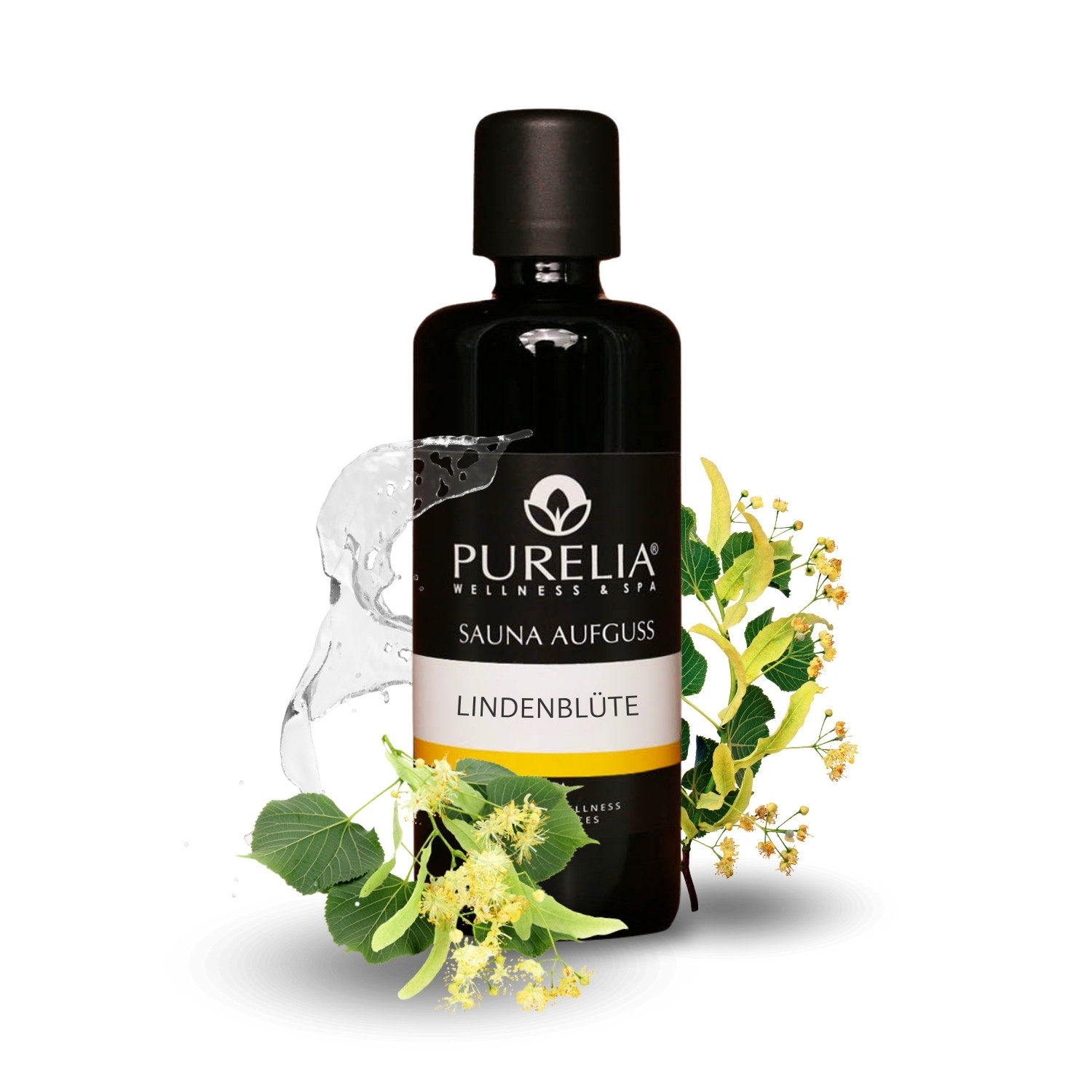 PURELIA Saunaaufguss Konzentrat Lindenblüte 100 ml natürlicher Sauna-aufguss - reine ätherische Öle