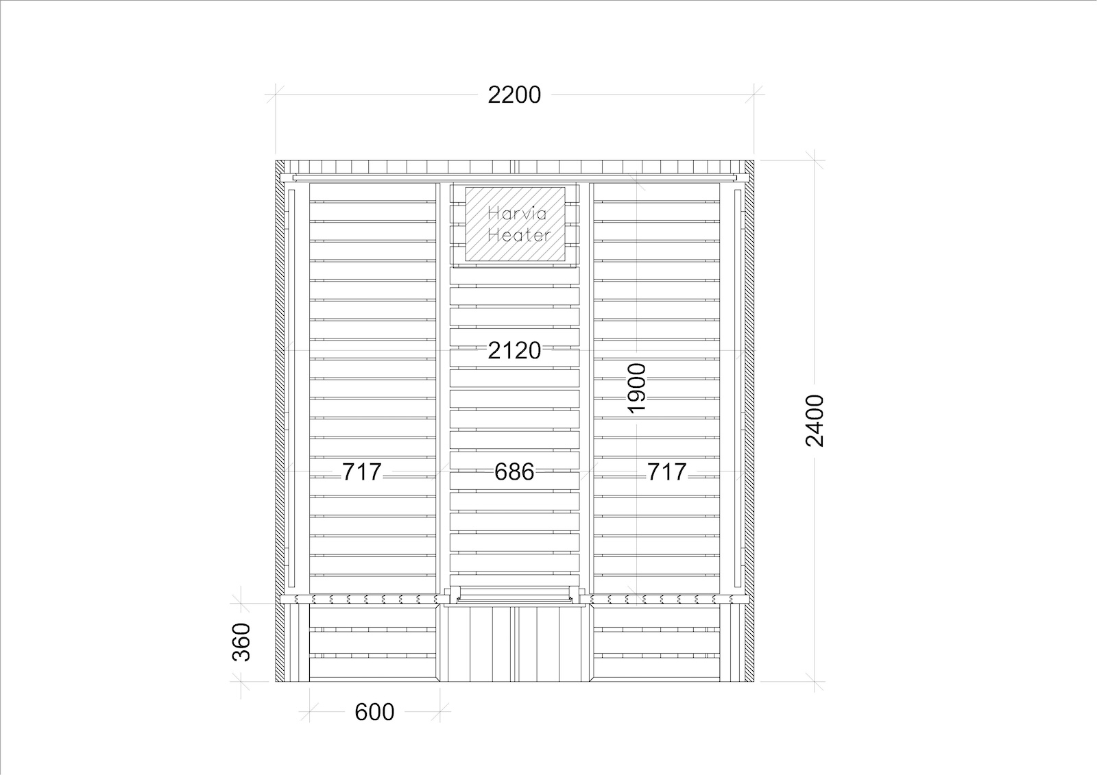 Harvia Kaski 240 View Canopy Fasssauna Außensauna Gartensauna aus Thermo-Kiefer Ø 220 x 240 cm