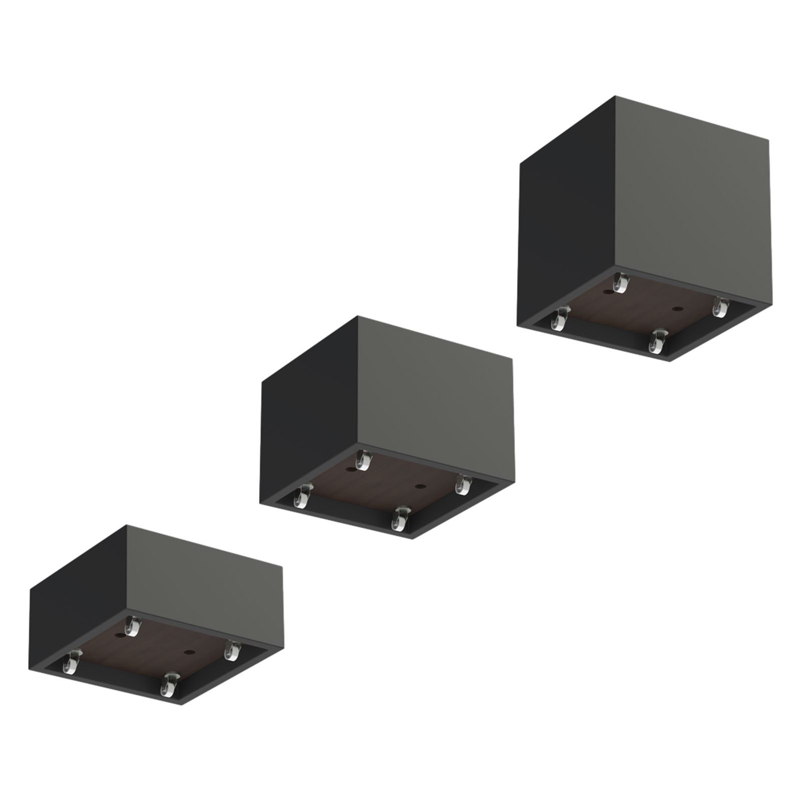 Adezz Carrez Pflanzgefäß mit Rollen Fiberglas Pflanzkübel Blumenkübel schwarz