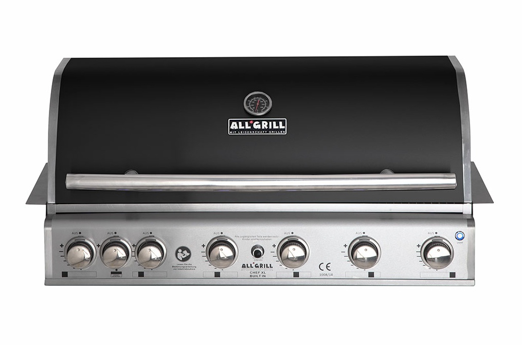 ALLGRILL Einbau-Gasgrill CHEF XL BLACK Built-In Air System, 6 Brenner, Backburner 100739