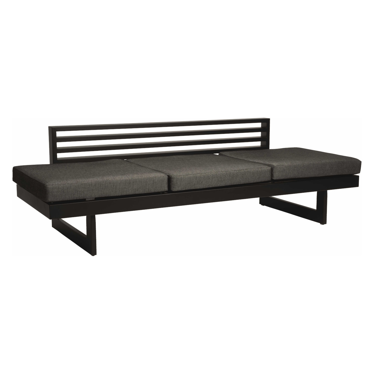 Stern Dining/Lounge-Bank New Holly 216x80 cm Aluminium matt schwarz/Textilen Leinen grau/seidenschwarz