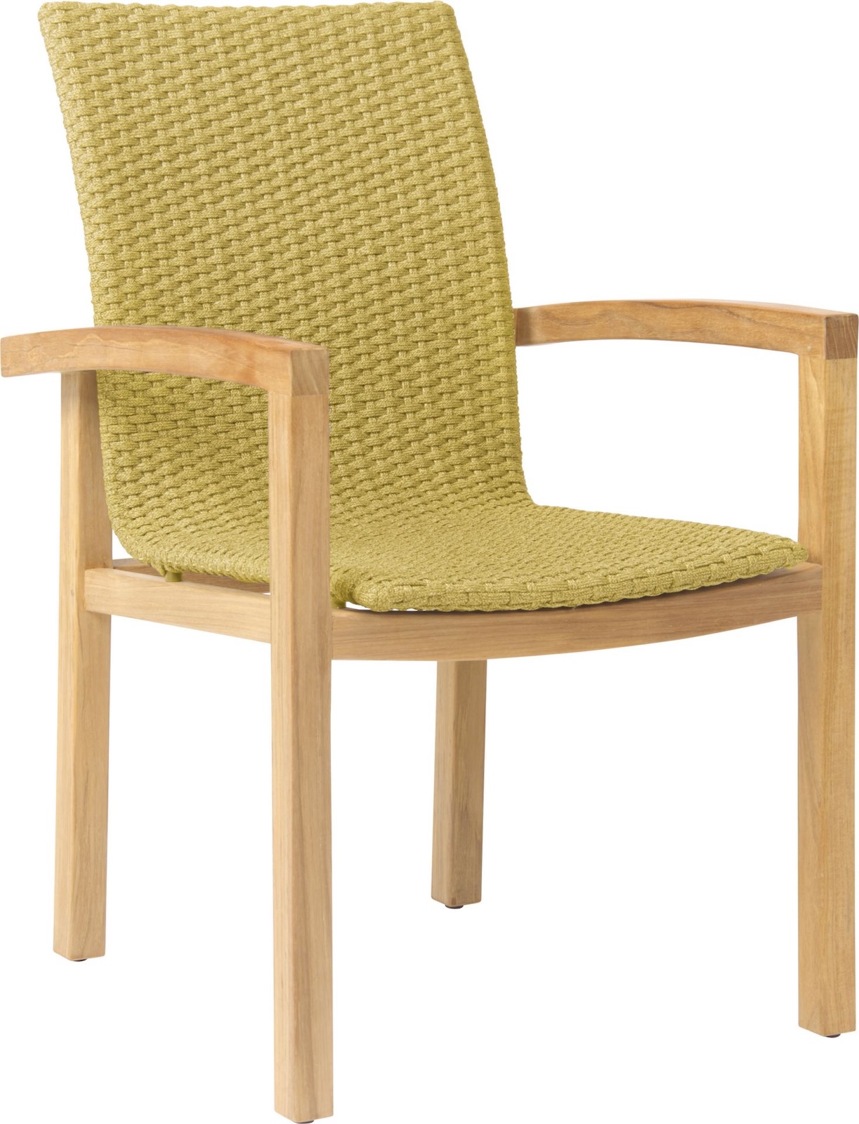 Stern Leah Stuhl Sessel Gartensessel Gartenstuhl Teakholz-Gestell Kordel Gelb