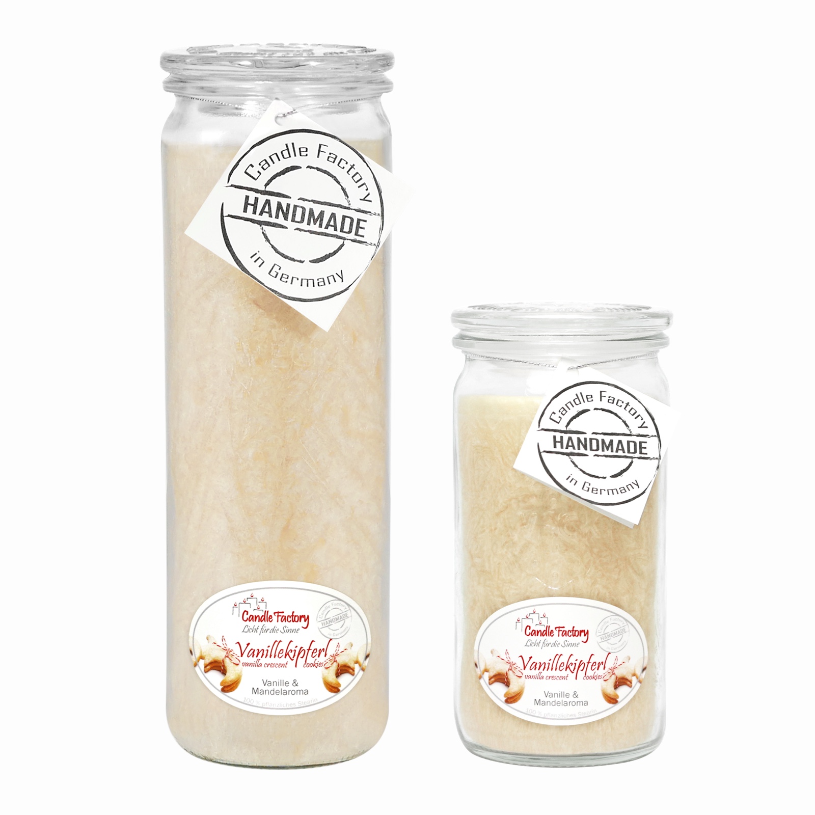 Candle Factory Kerzen-Set Vanillekipferl Big + Mini Jumbo Duftkerze Dekokerze