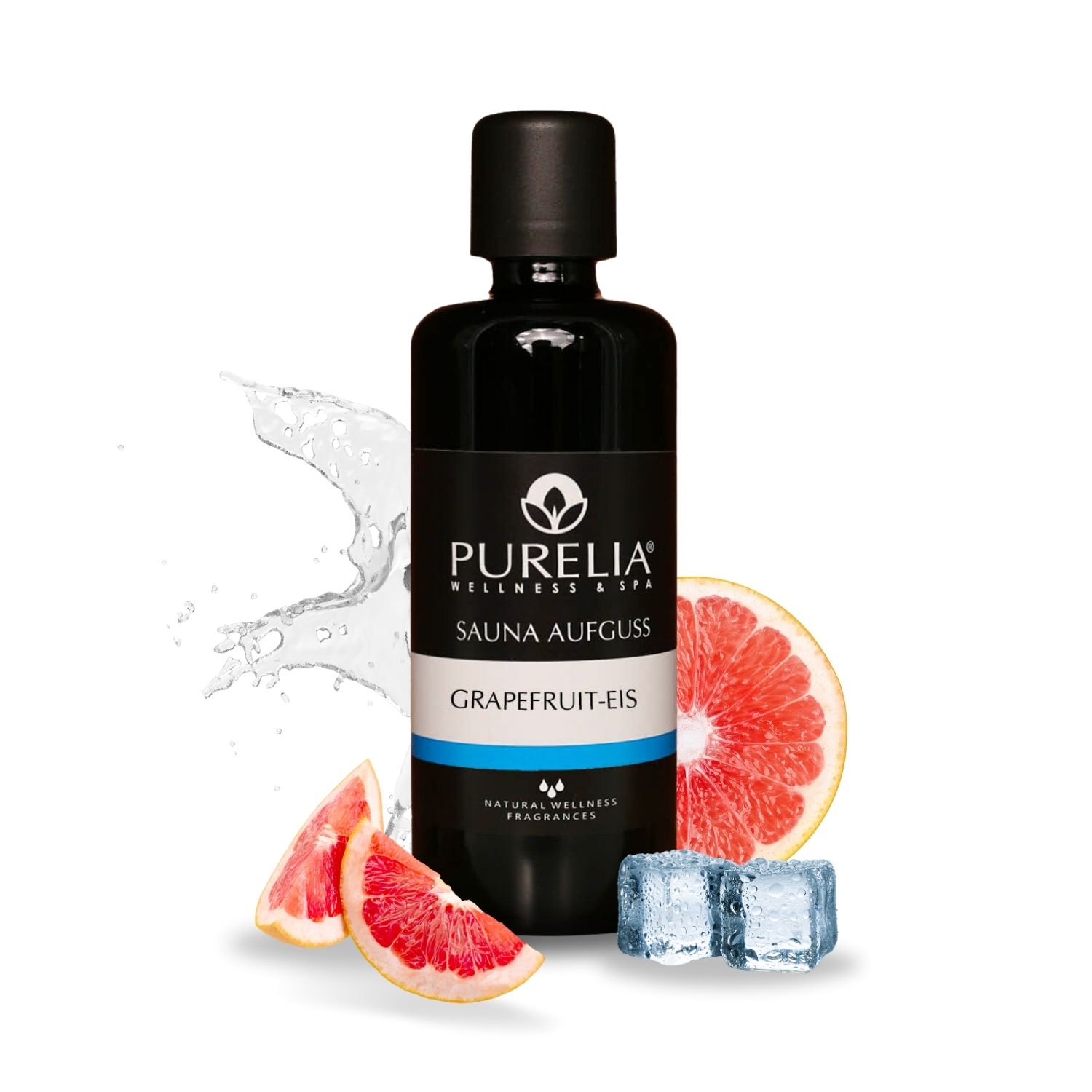 PURELIA Saunaaufguss Konzentrat Grapefruit-Eis 100 ml  natürlicher Sauna-aufguss - reine ätherische Öle
