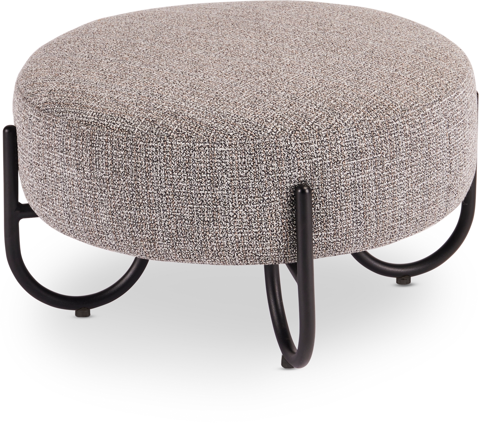 Ära by Stern Lounge-Hocker Ila Aluminium schwarz matt Kissenset Polyacryl/Polyester Mélange grau