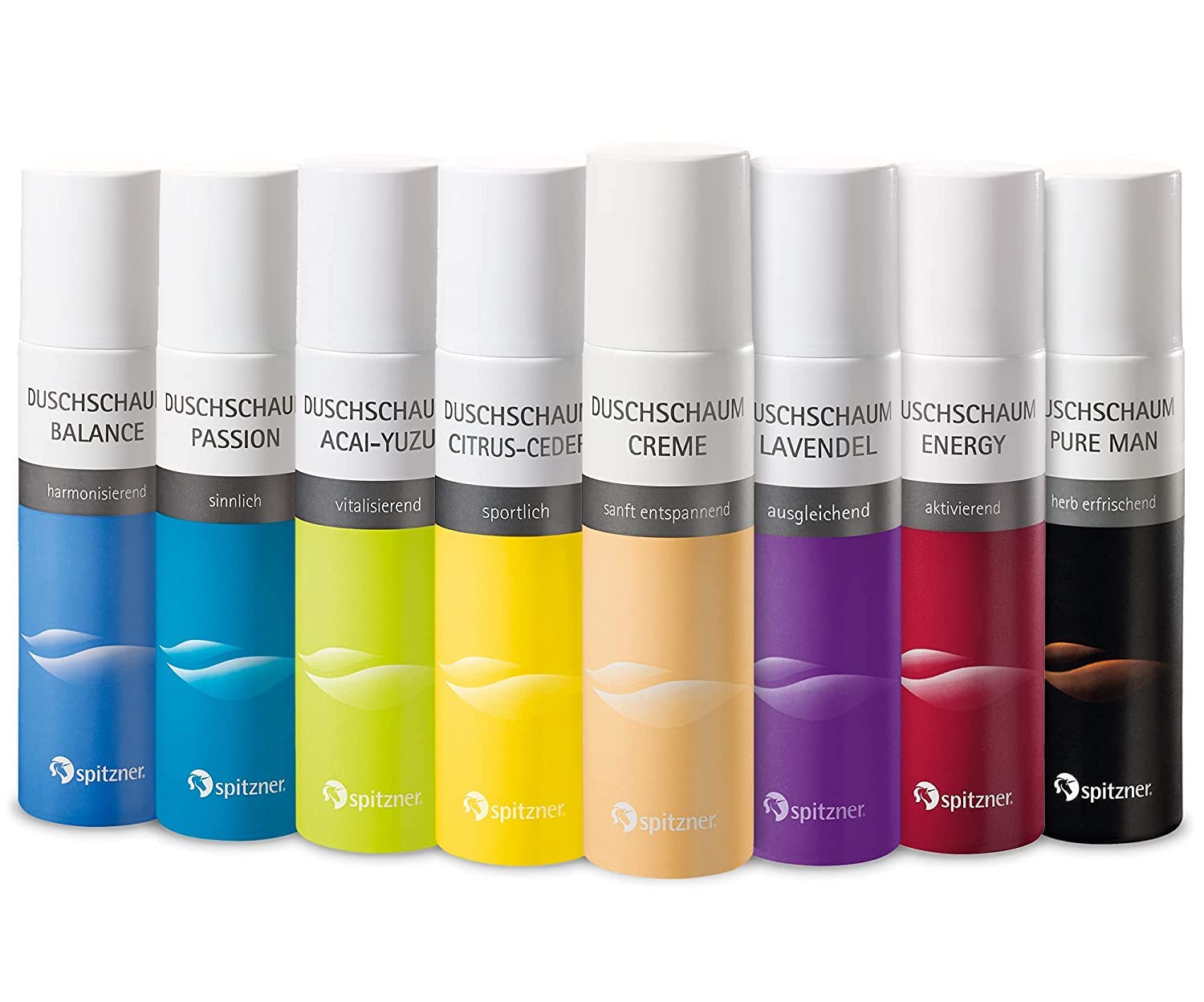 Spitzner Duschschaum Entdecker-Set 8x 150 ml Wellness-Dusche sanft hautverträglich und 100% vegan 8er Set