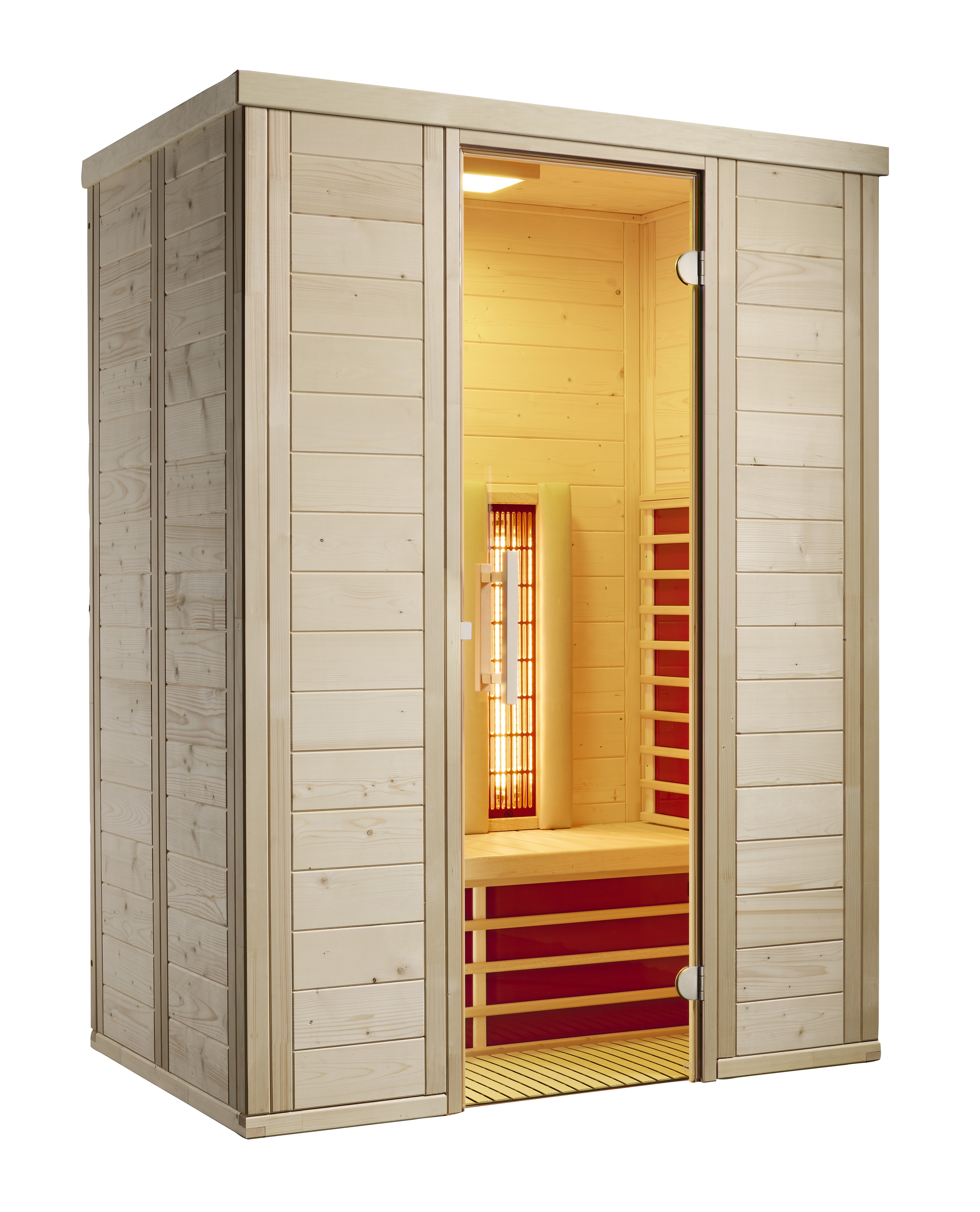 Infraworld TrioSol Natura 148 Plus Fichte Infrarotkabine Infrarotstrahler 148x100x195 cm