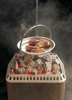 FINLAX Wurstplatte zum Aufhängen über dem Saunaofen Ø 24 cm Edelstahl