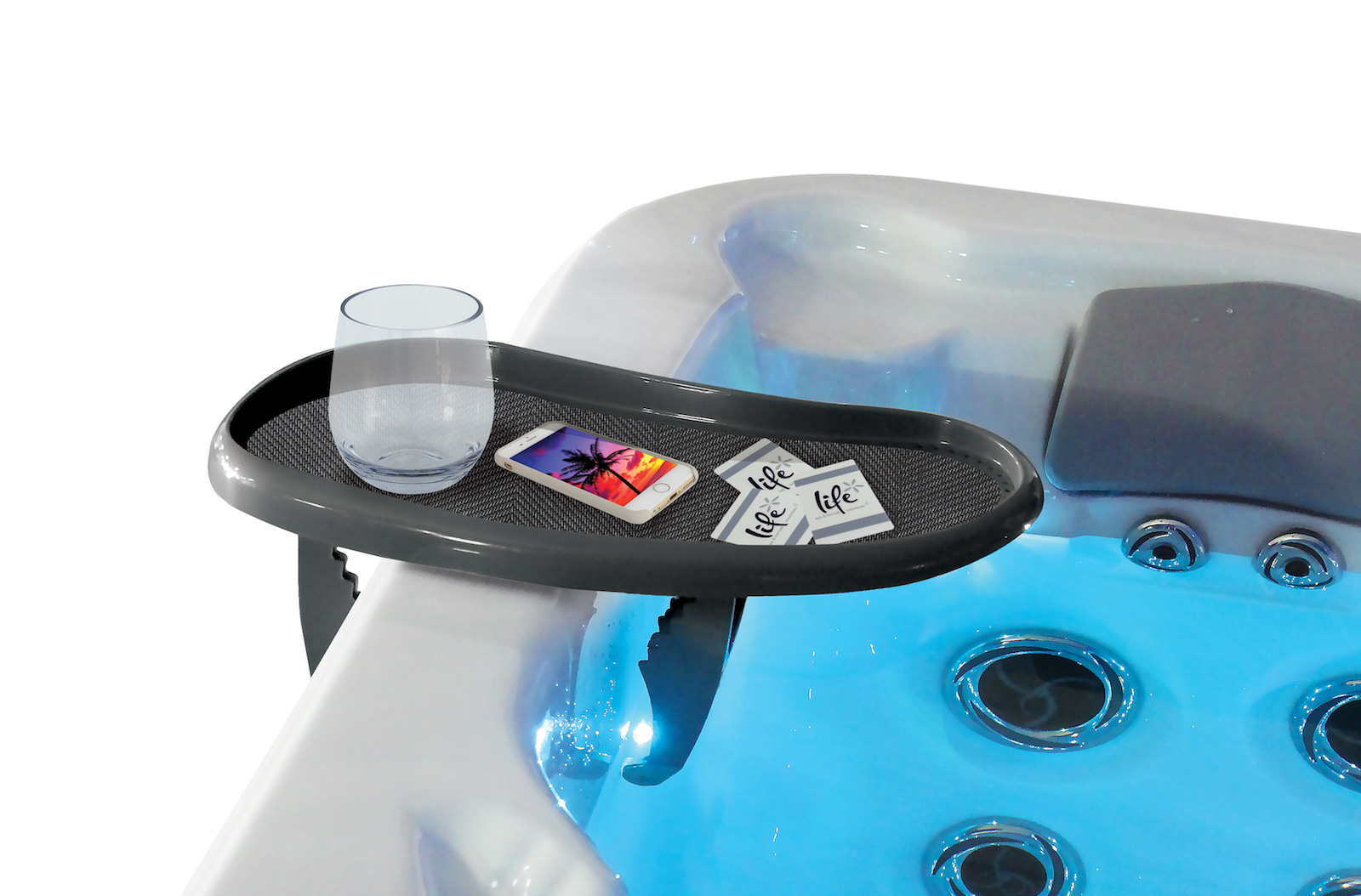 Life Spa Tray Table flexibles Whirlpool Tablett Tisch für Getränke und Snacks Getränkehalter