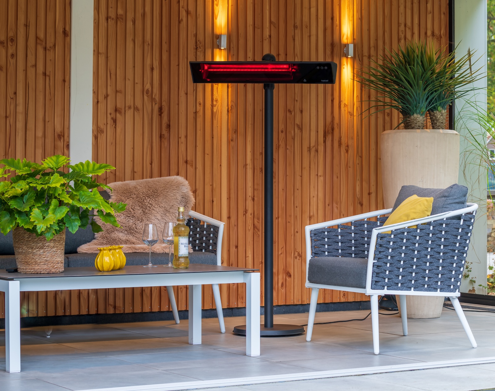 SUNRED® Smart Heater Proglax Gastro Standing Black 2000 W Heizstrahler stehend