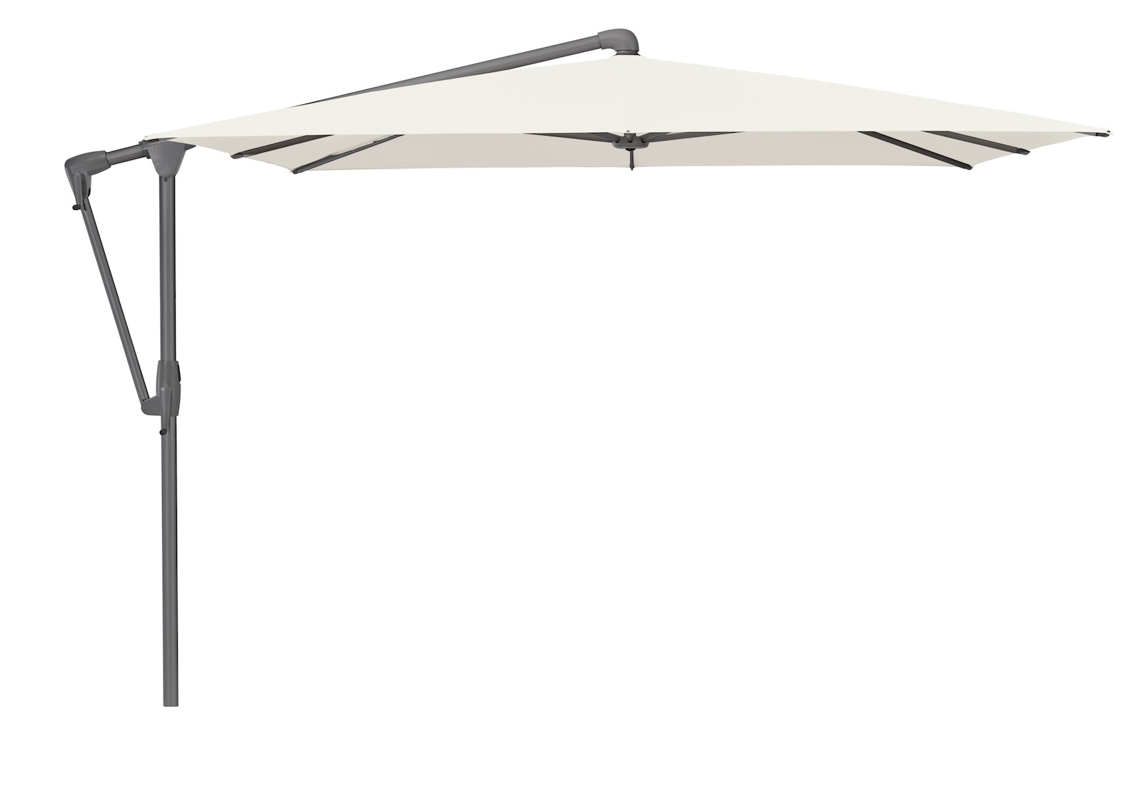 GLATZ Sonnenschirm SUNWING® CASA quadratisch 300 x 240 cm Gestell anthrazit Farbe 158 Off White Ampelschirm