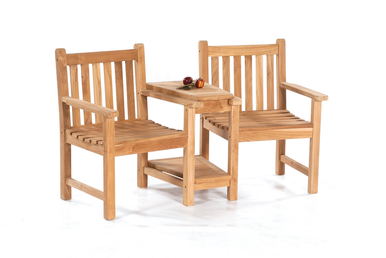 Sonnenpartner BAKERSFIELD Duo-Sessel Holzsessel Gartenstuhl für 2 Personen Teak